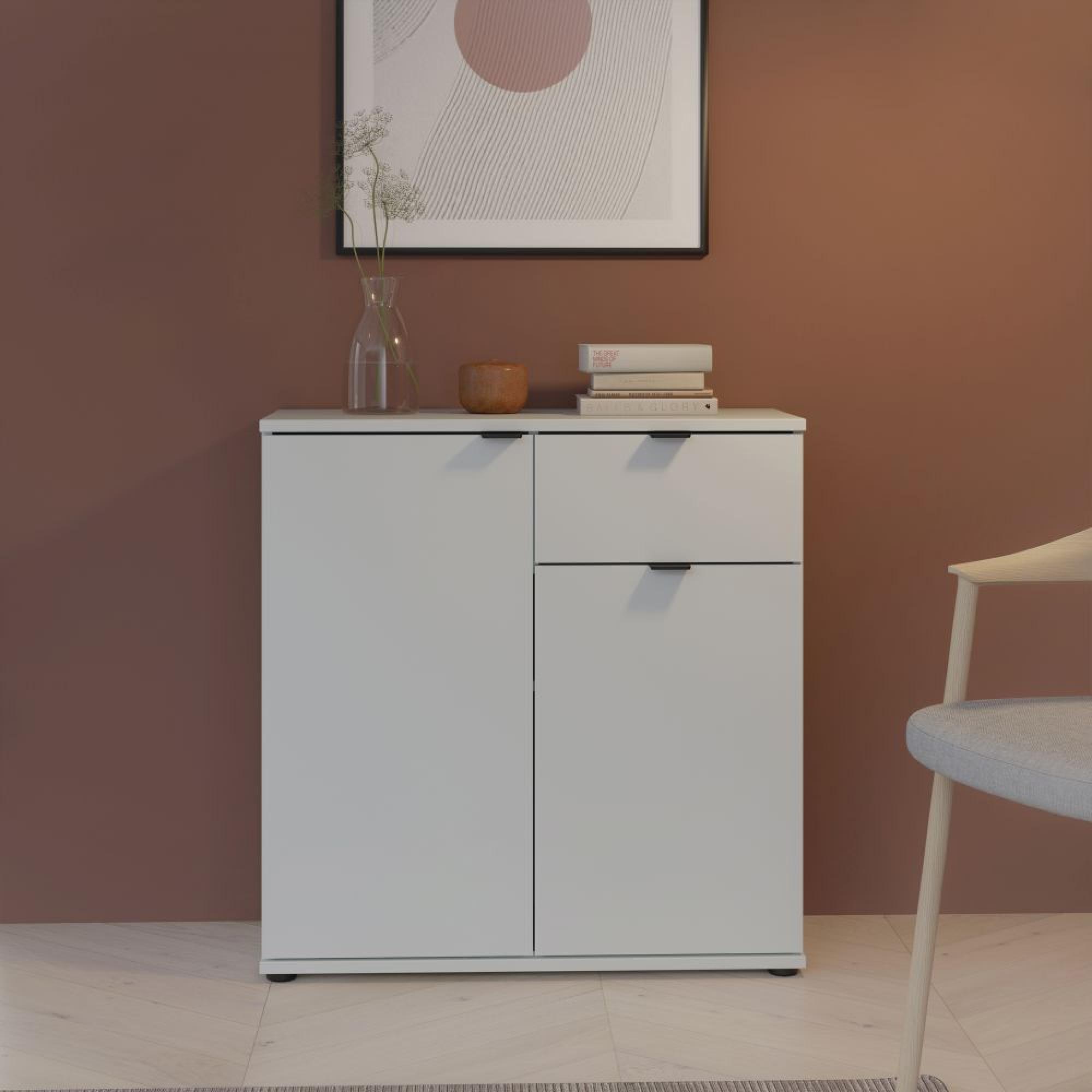 Ganymede Sideboard - 2 Door - 1 Drawer - Compact - Light Grey