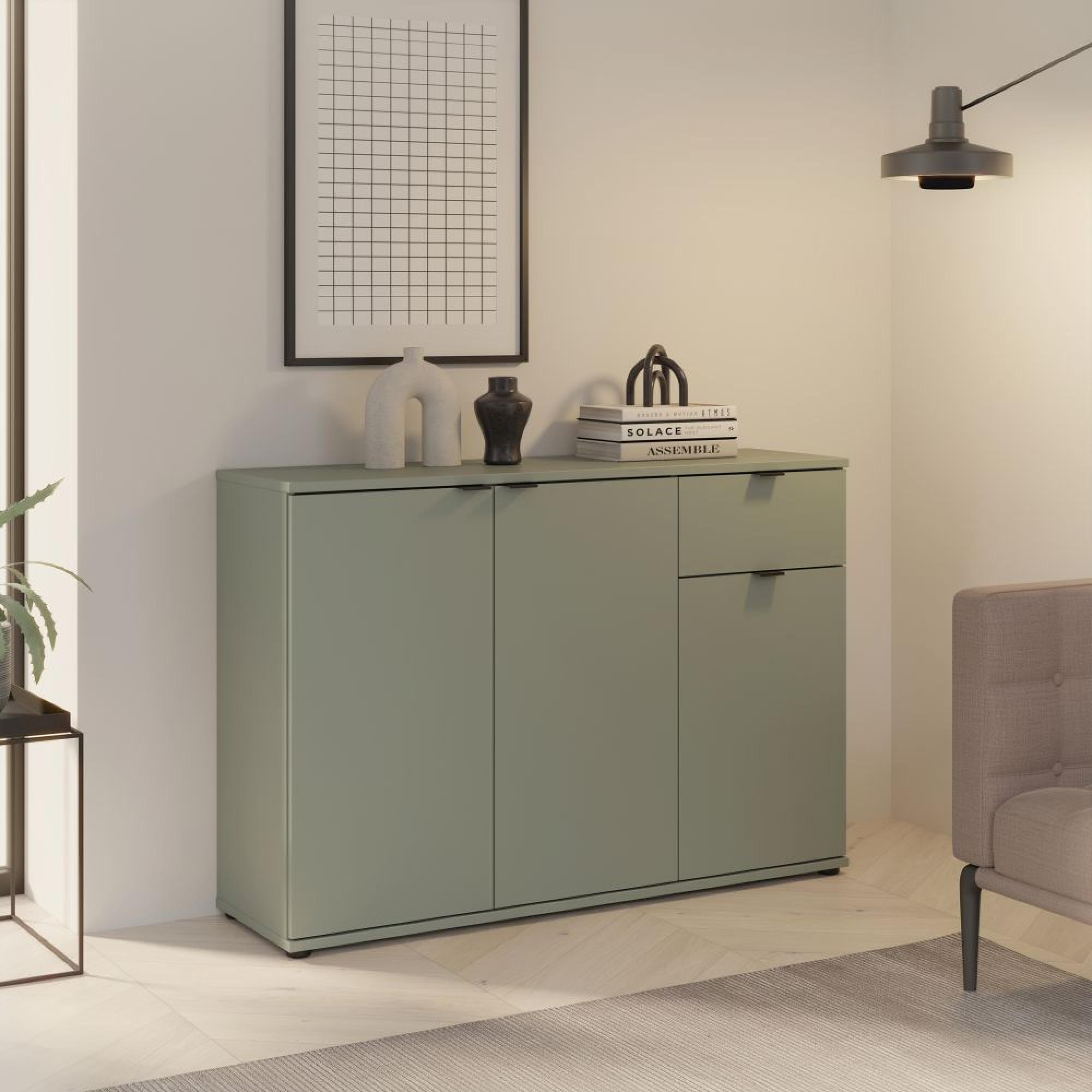 Ganymede Sideboard - 3 Door - 1 Drawer - Small - Sage Green