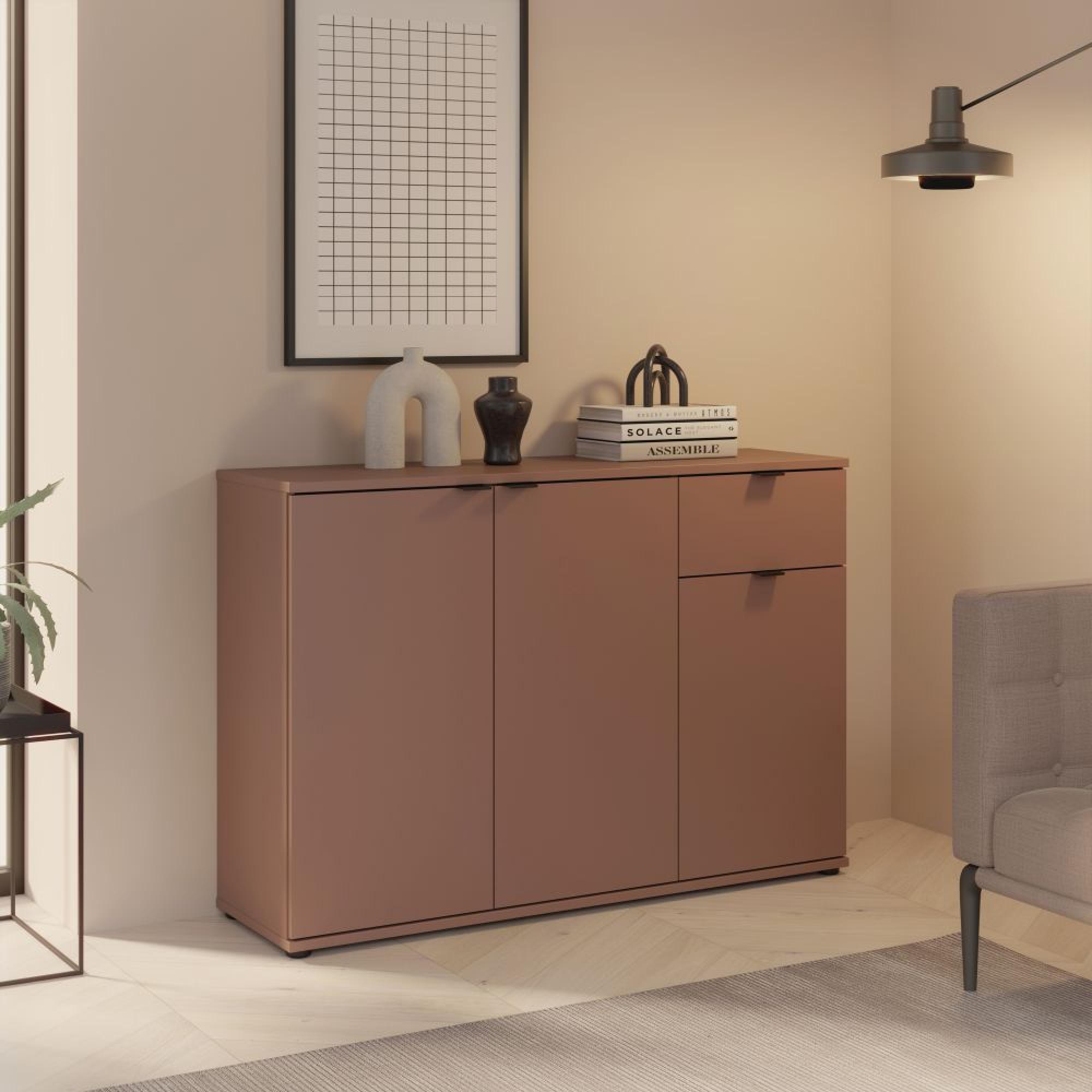 Ganymede Sideboard - 3 Door - 1 Drawer - Small - Terracotta