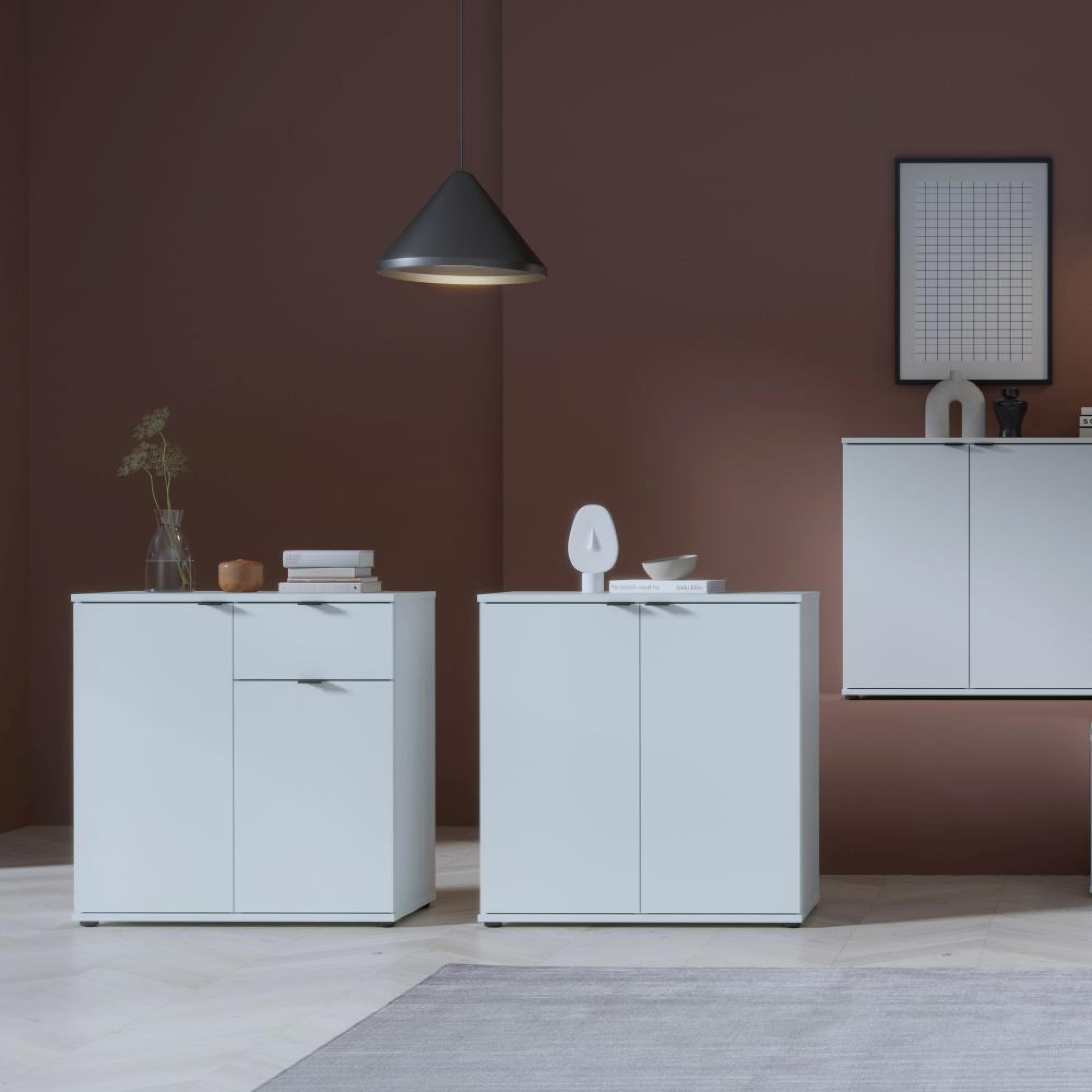 Ganymede Sideboard - 2 Door - 1 Drawer - Compact - Light Grey