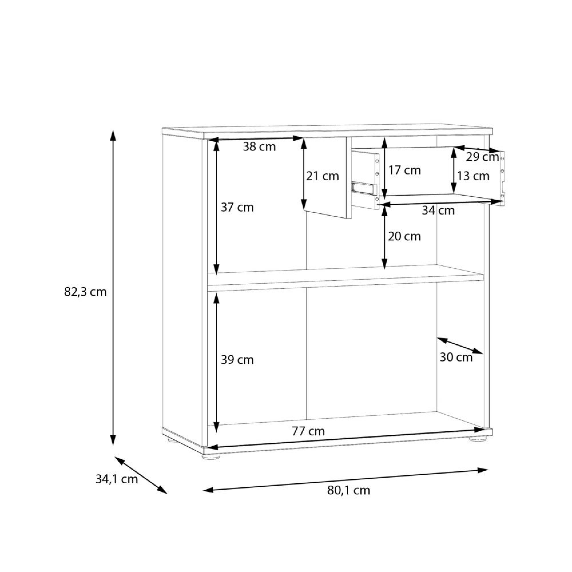 Ganymede Sideboard - 2 Door - 1 Drawer - Compact - Sand