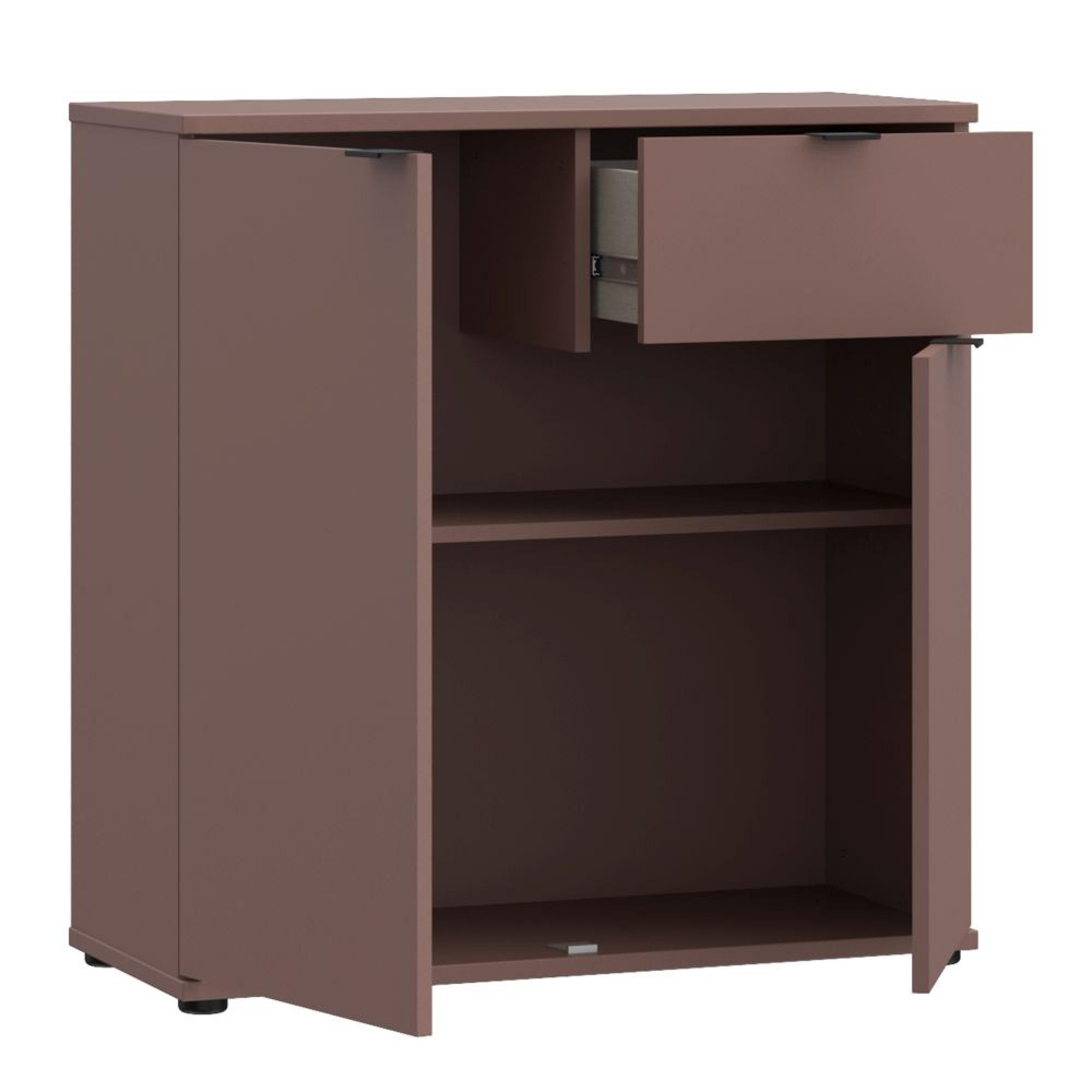 Ganymede Sideboard - 2 Door - 1 Drawer - Compact - Terracotta