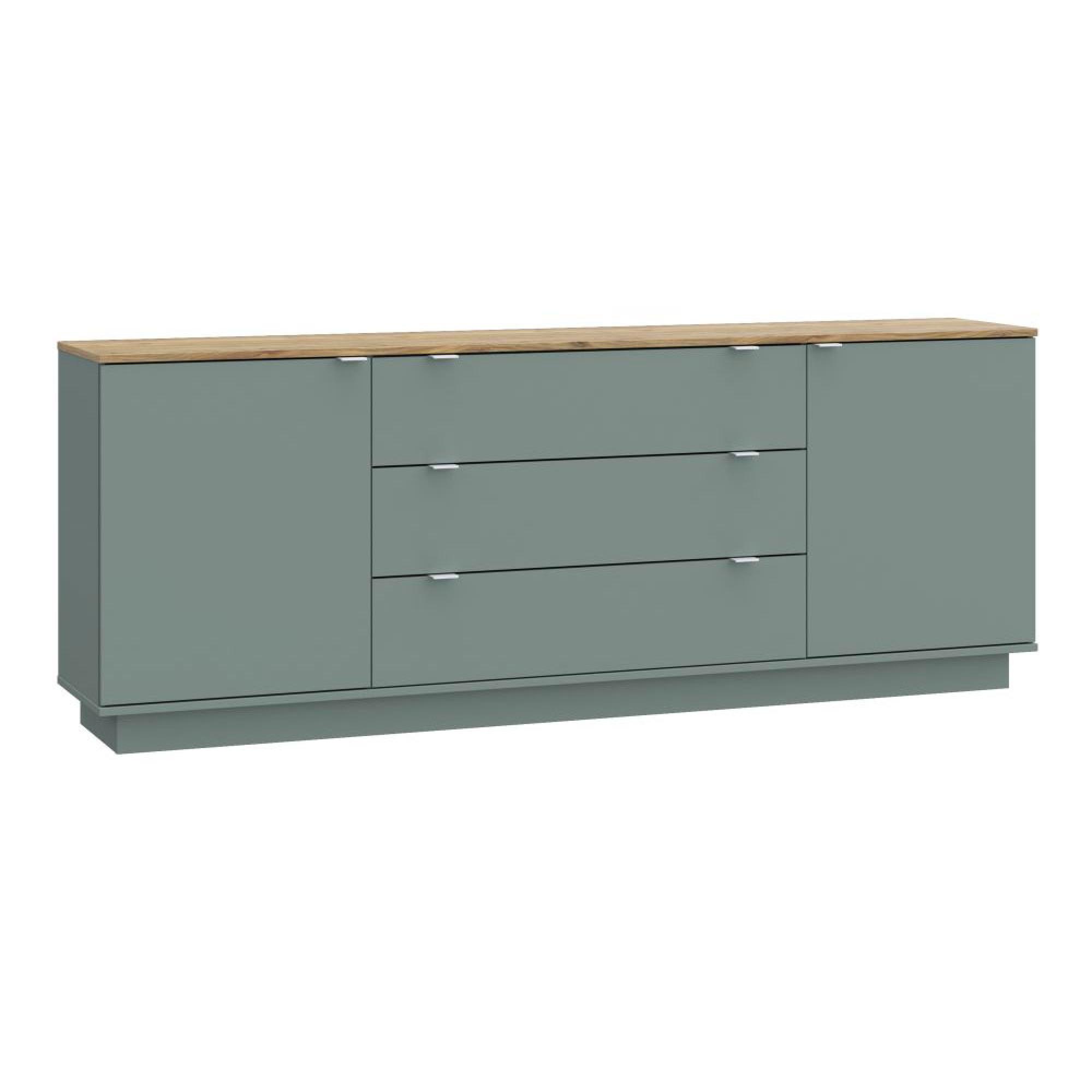 Ganymede Sideboard - 2 Door - 3 Drawer - Extra Large - Light Oak and Sage
