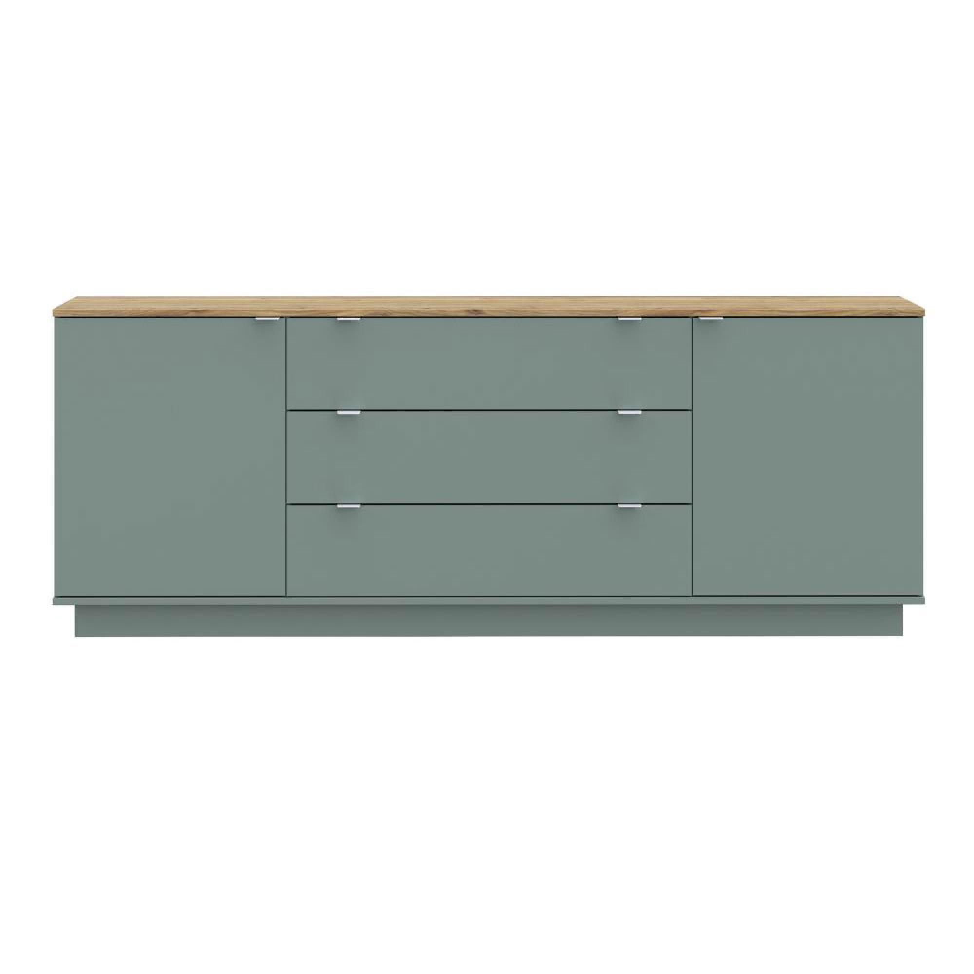 Ganymede Sideboard - 2 Door - 3 Drawer - Extra Large - Light Oak and Sage