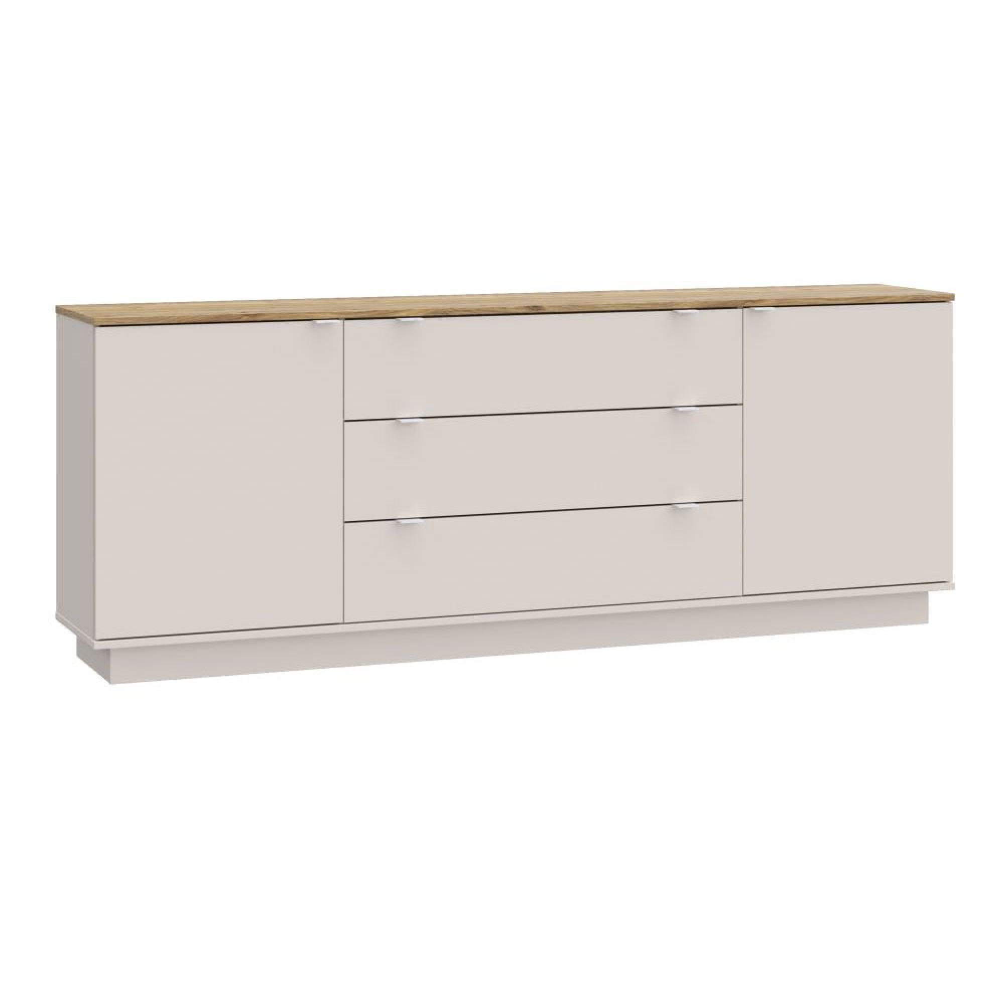 Ganymede Sideboard - 2 Door - 3 Drawer - Extra Large - Light Oak and Sand