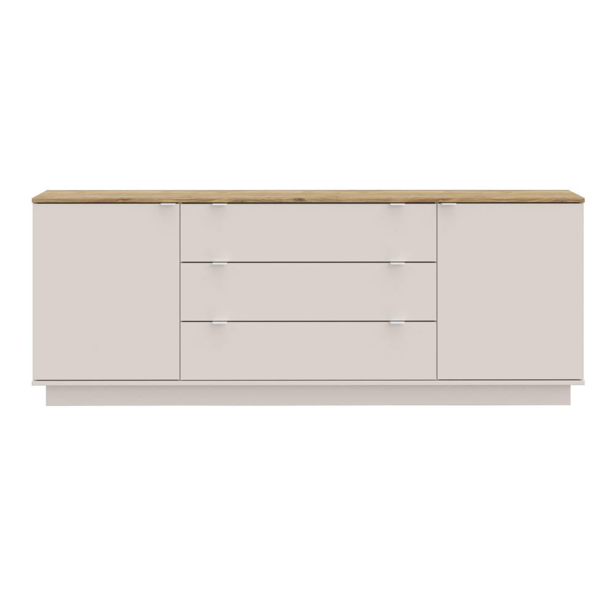 Ganymede Sideboard - 2 Door - 3 Drawer - Extra Large - Light Oak and Sand