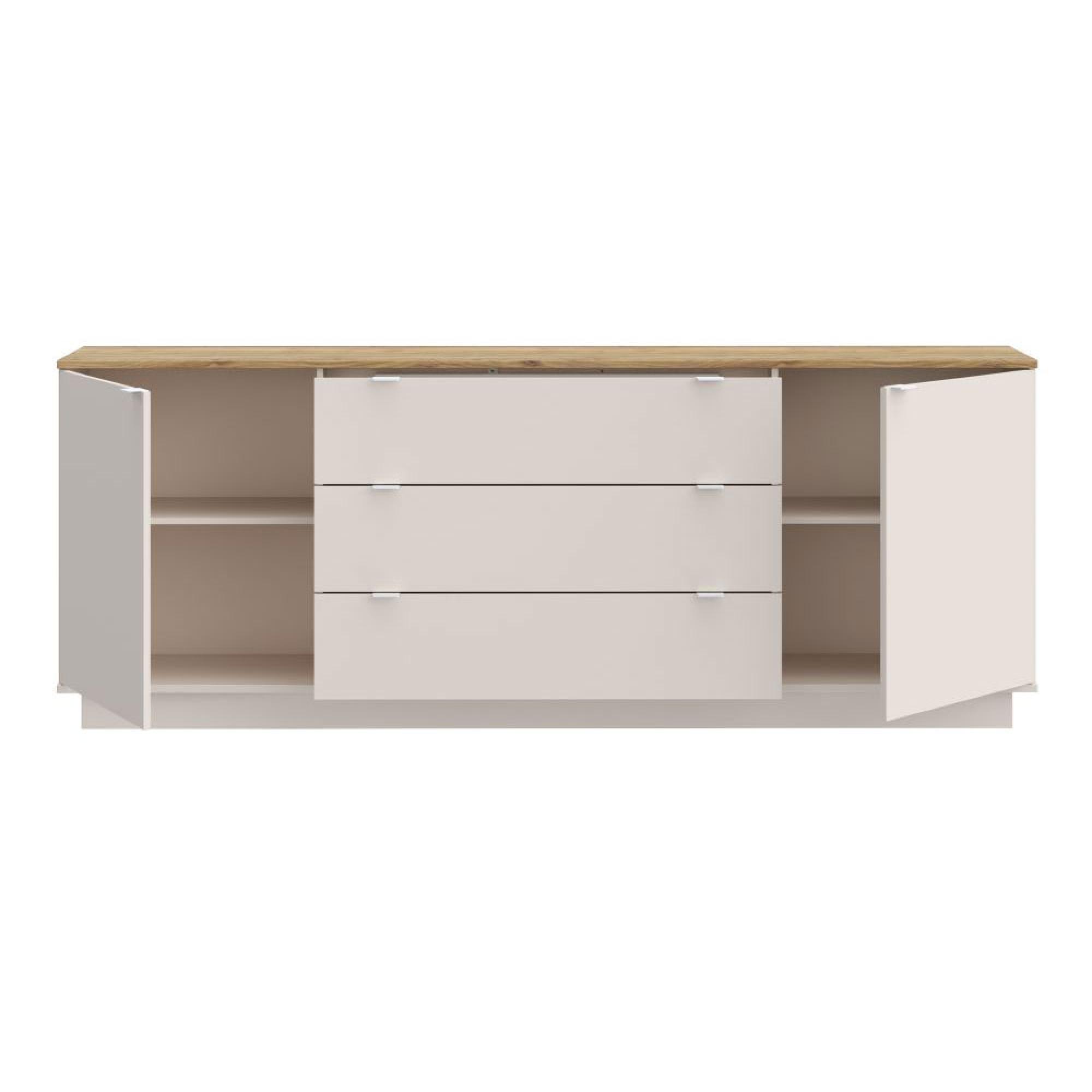 Ganymede Sideboard - 2 Door - 3 Drawer - Extra Large - Light Oak and Sand