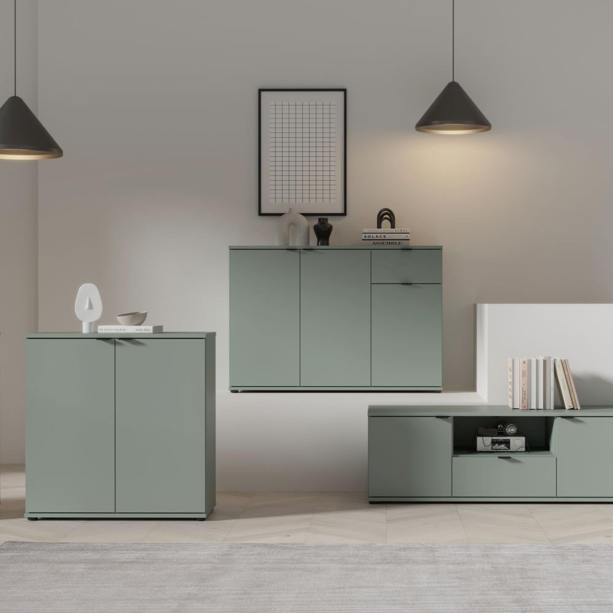 Ganymede Sideboard - 3 Door - 1 Drawer - Small - Sage Green