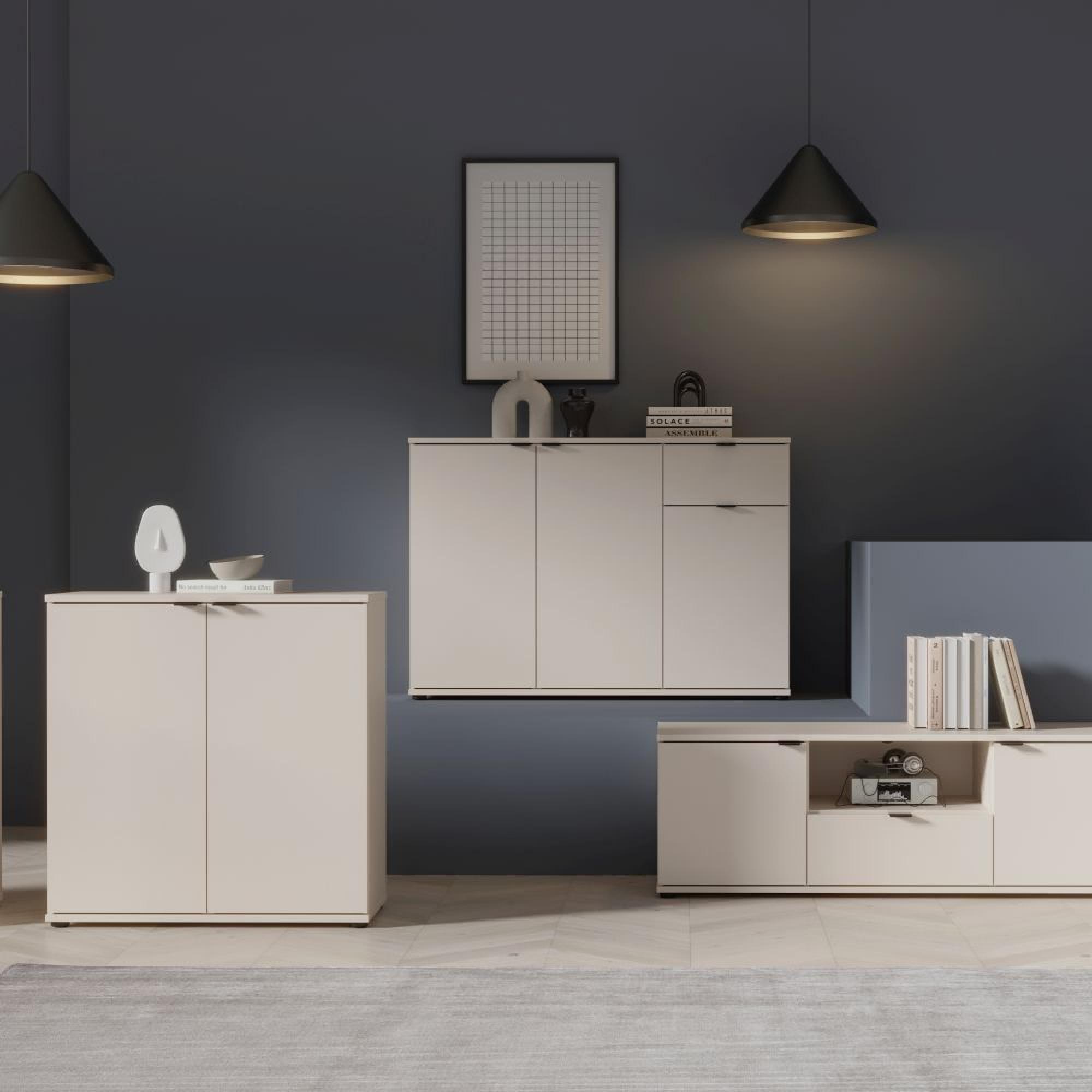 Ganymede Sideboard - 3 Door - 1 Drawer - Small - Sand
