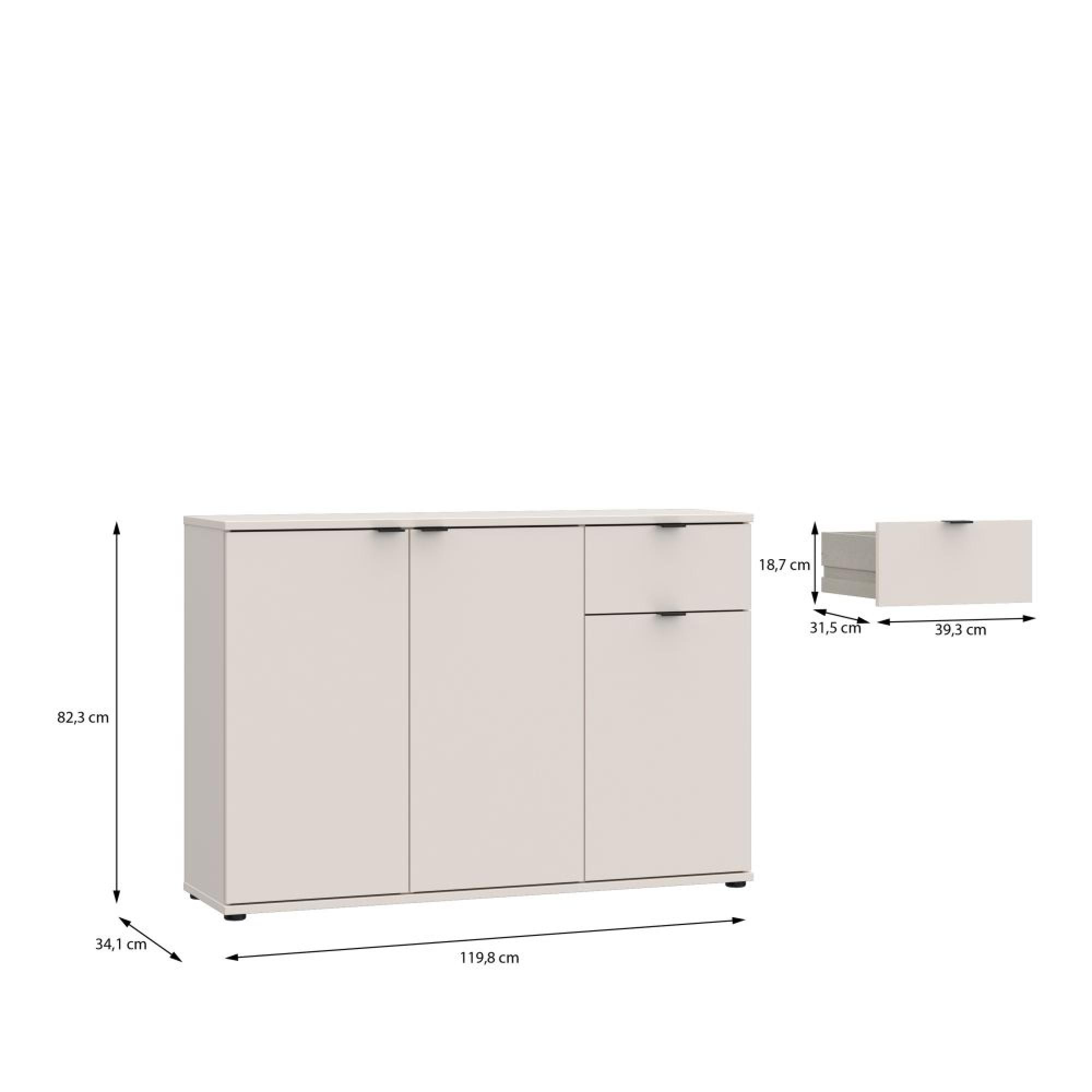 Ganymede Sideboard - 3 Door - 1 Drawer - Small - Sand