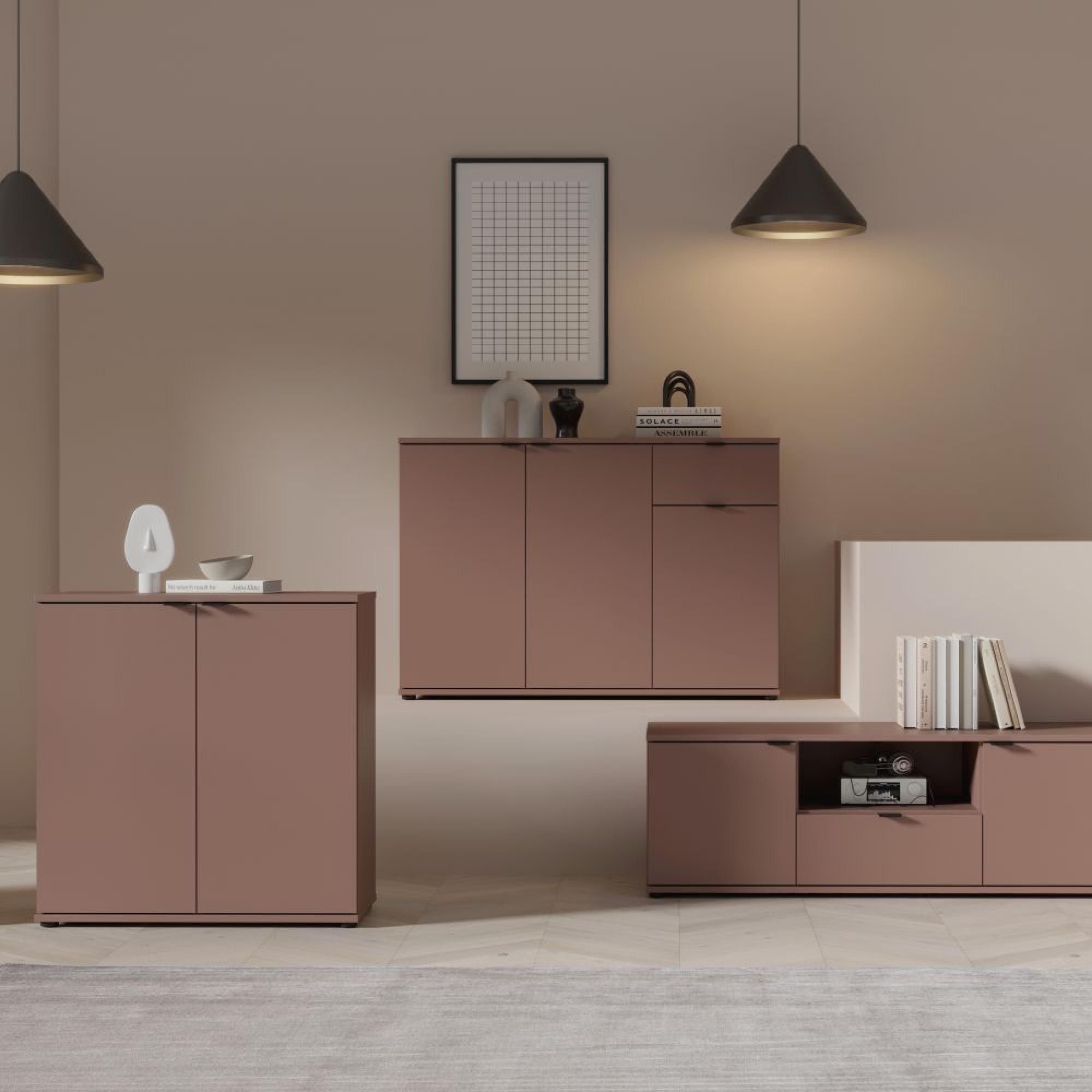 Ganymede Sideboard - 3 Door - 1 Drawer - Small - Terracotta