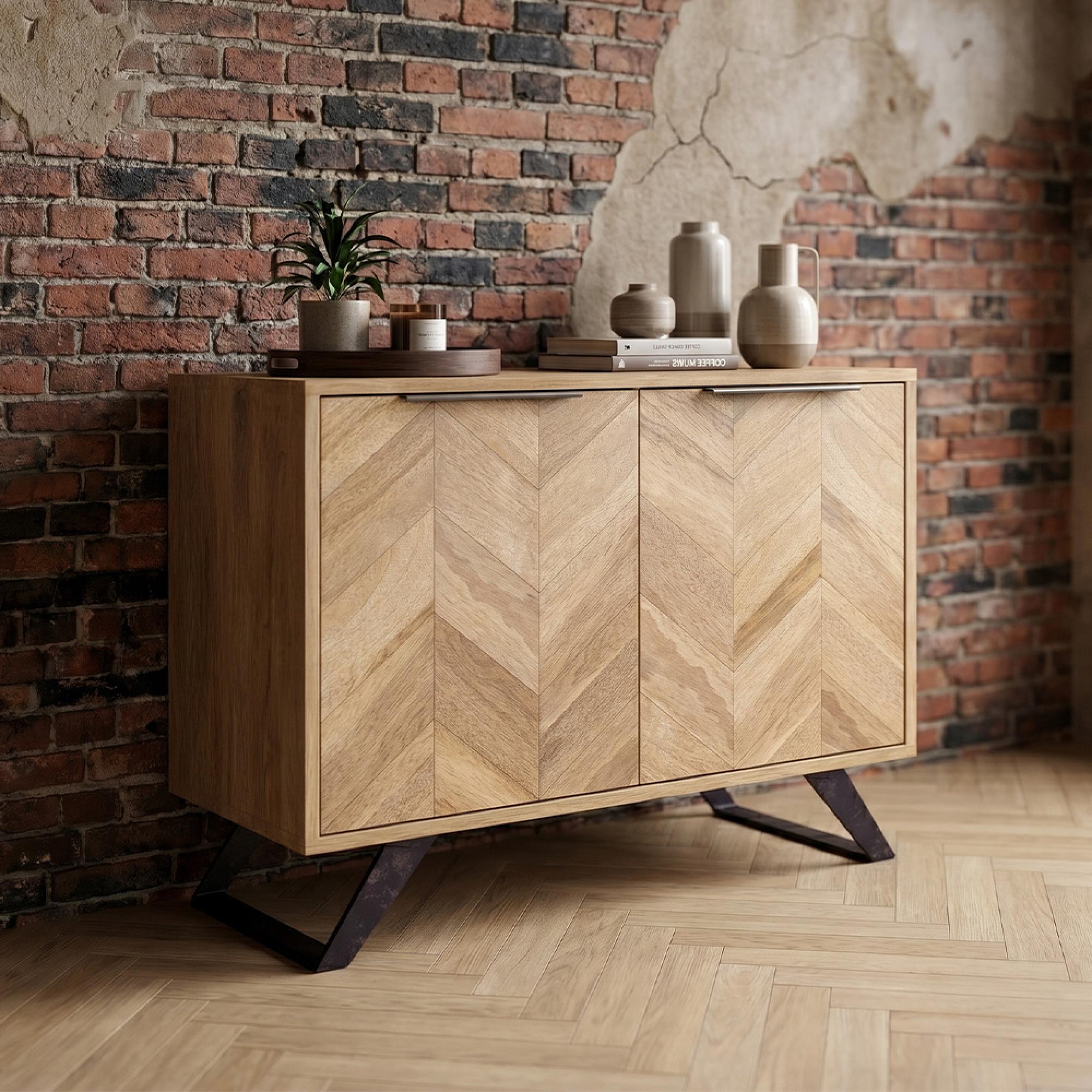 Agra Sideboard - 2 Door - Small - 95cm - Parquet