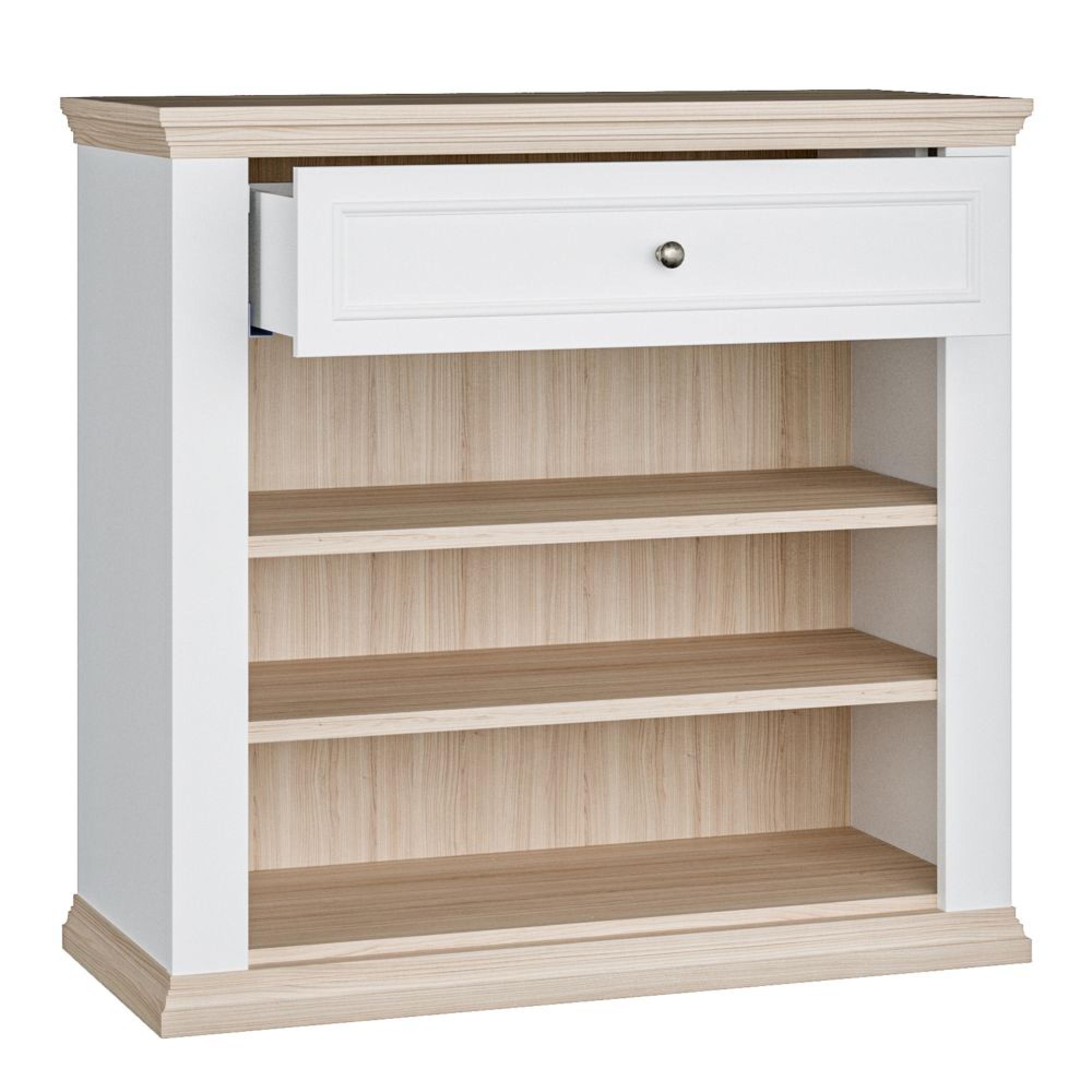 Pontypool Sideboard - 2 Door - 1 Drawer - Small - White and Riva Oak