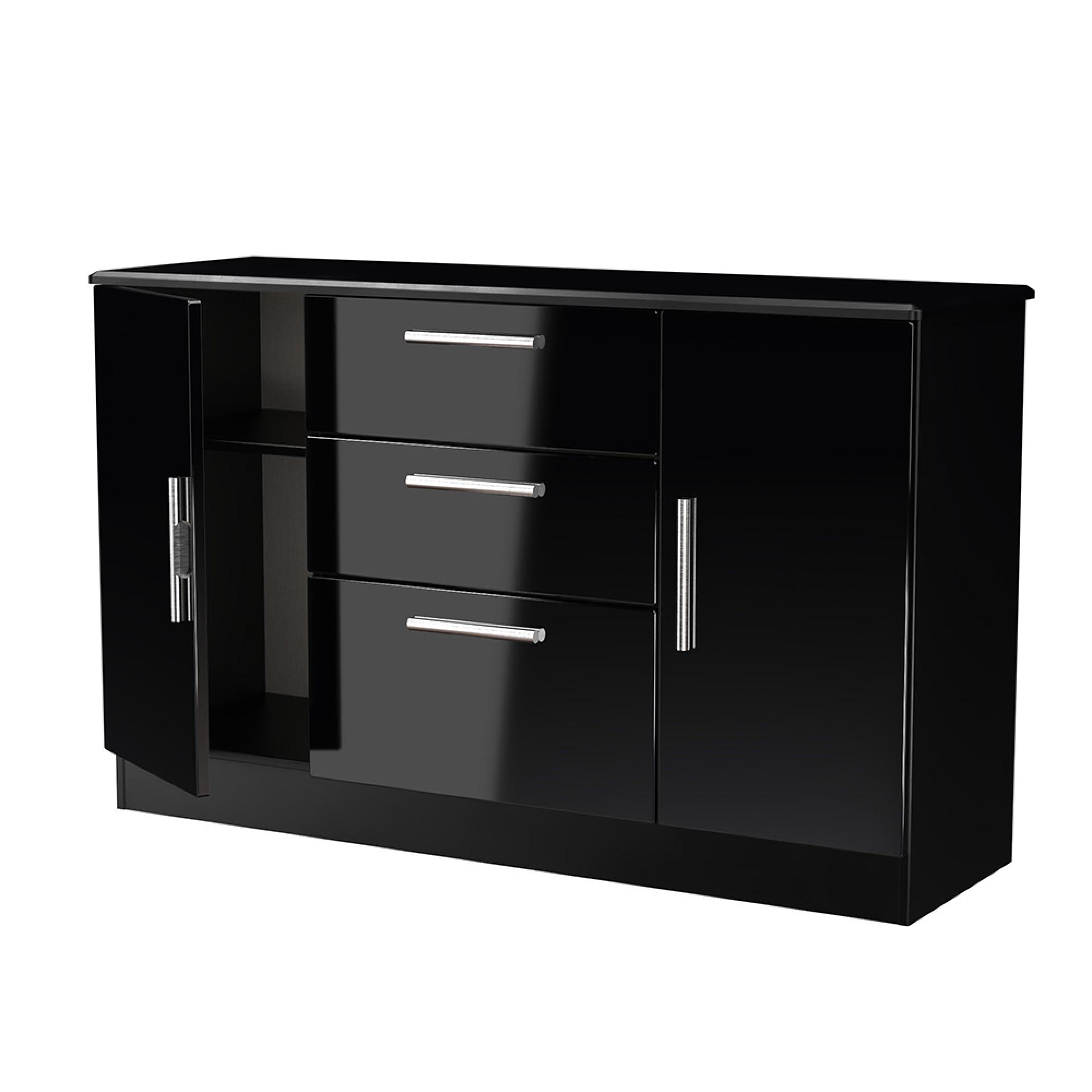 Knightsbridge Sideboard - Medium - 2 Doors - Gloss Black