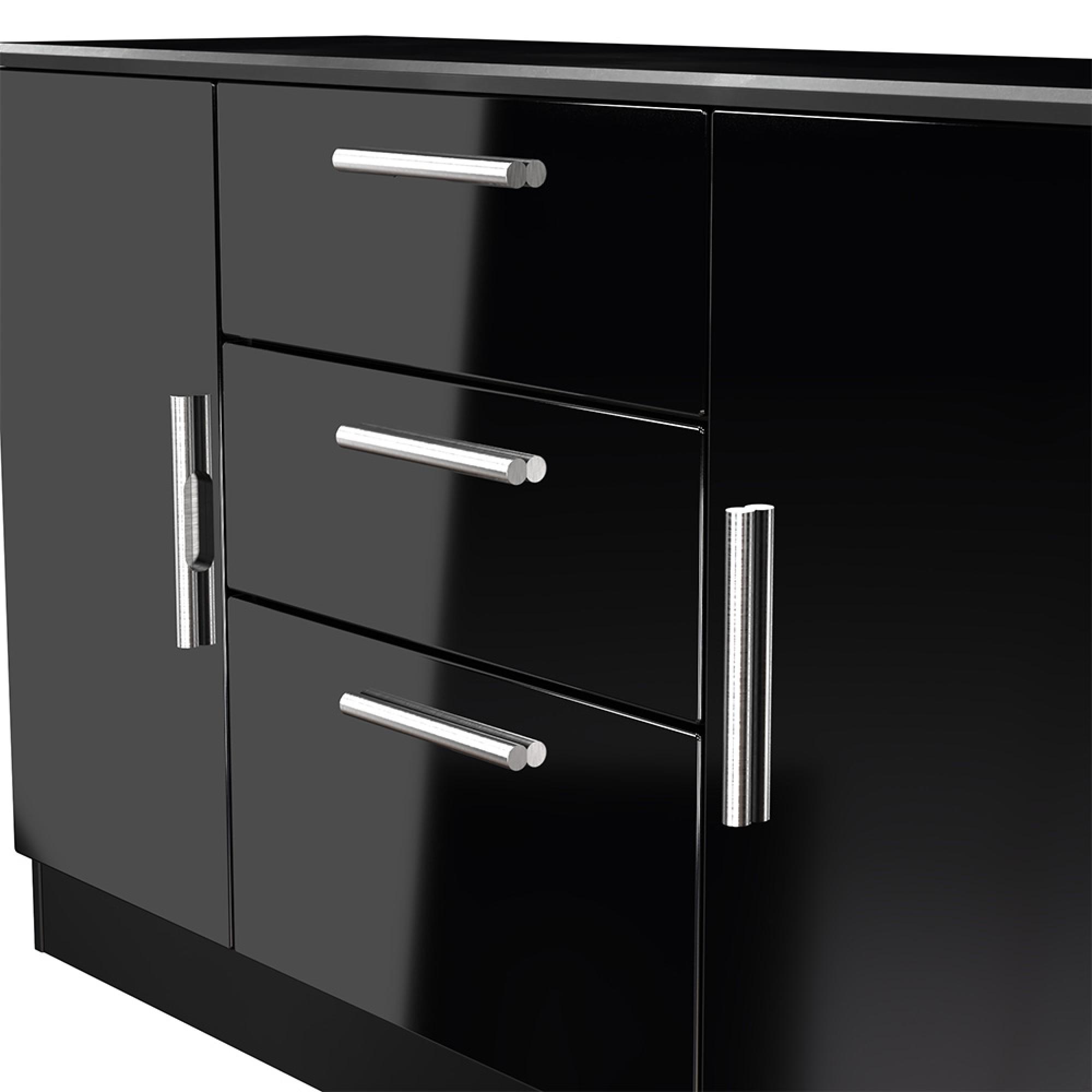 Knightsbridge Sideboard - Medium - 2 Doors - Gloss Black