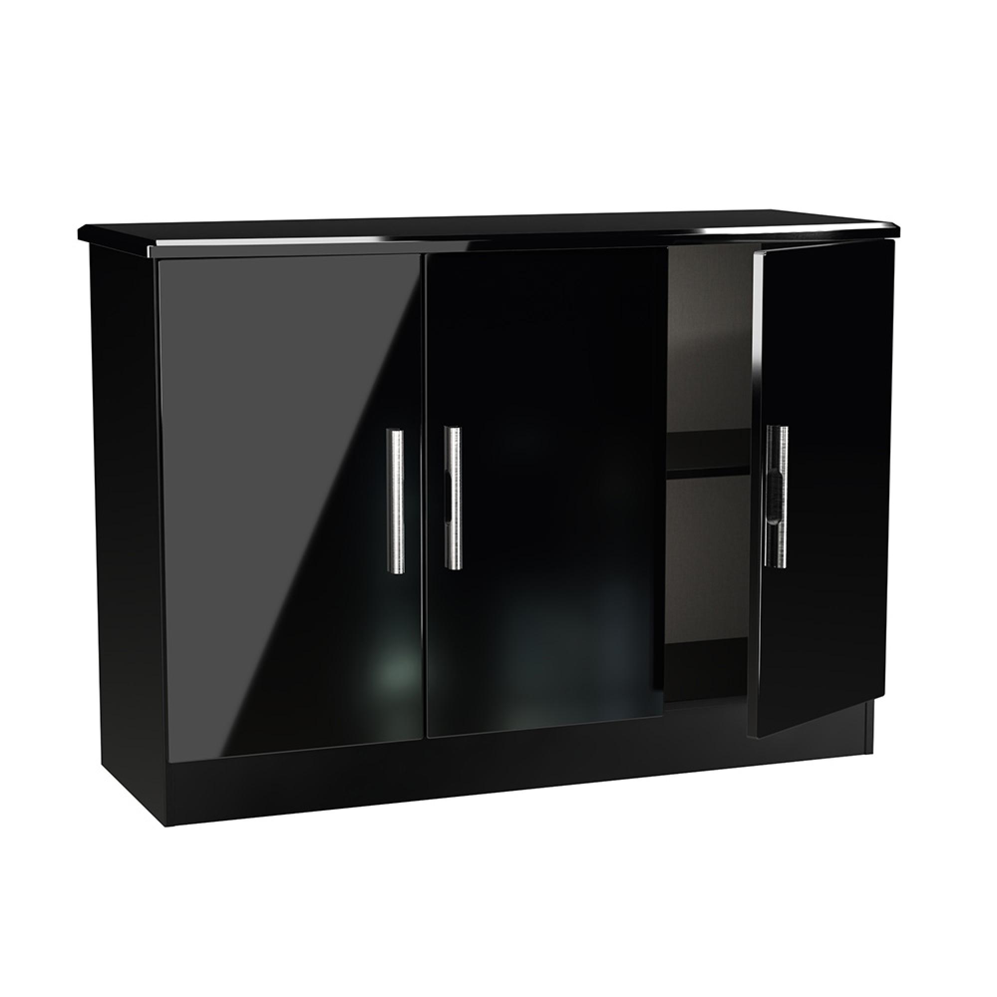 Knightsbridge Sideboard - Small - 3 Doors - Gloss Black