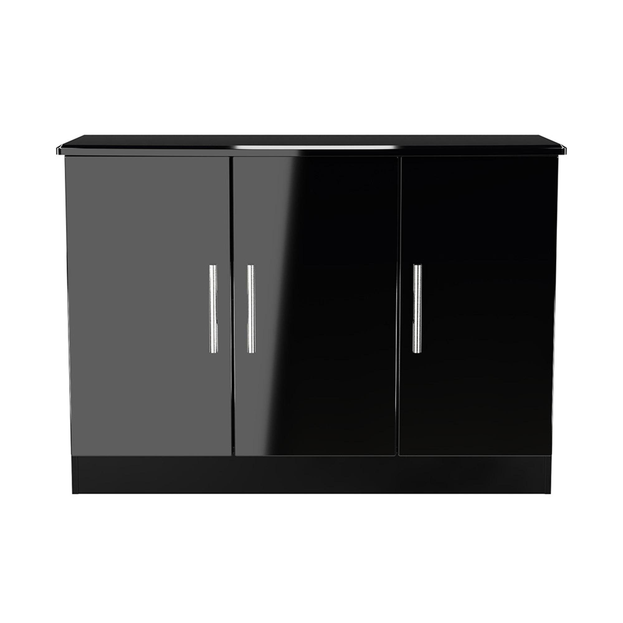 Knightsbridge Sideboard - Small - 3 Doors - Gloss Black