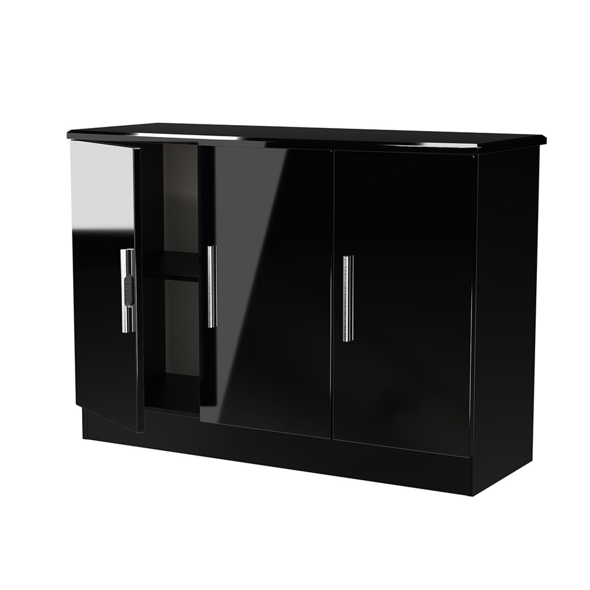 Knightsbridge Sideboard - Small - 3 Doors - Gloss Black