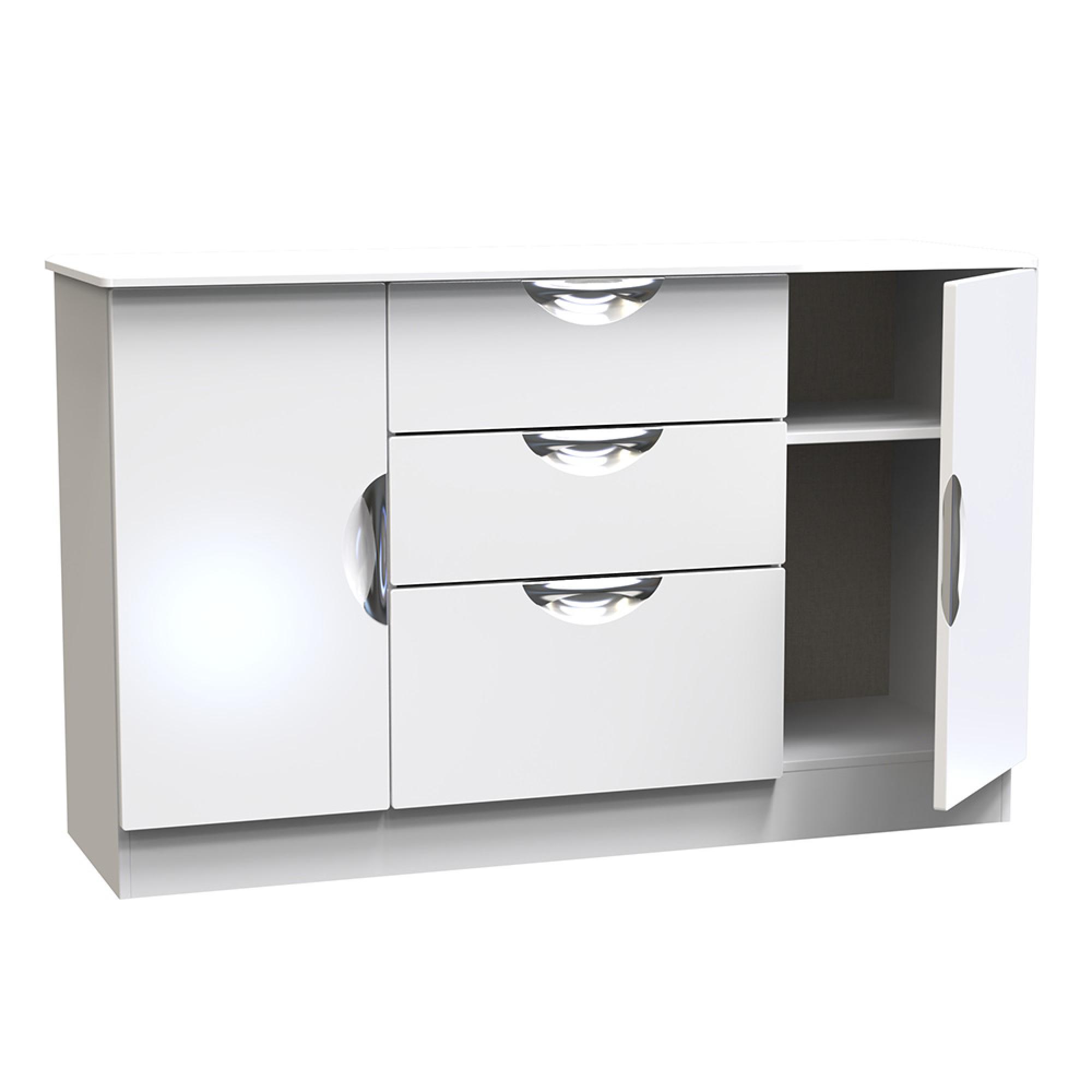 Camden Sideboard - Medium - 2 Doors - White Gloss