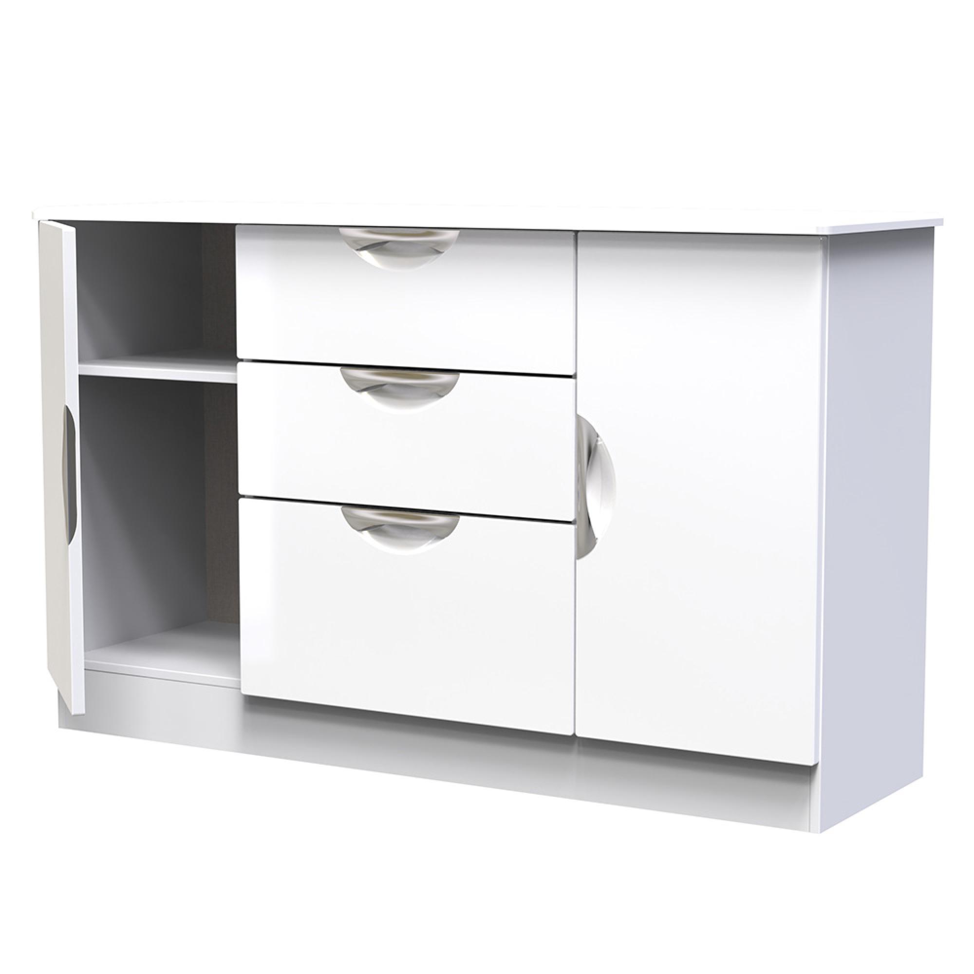 Camden Sideboard - Medium - 2 Doors - White Gloss