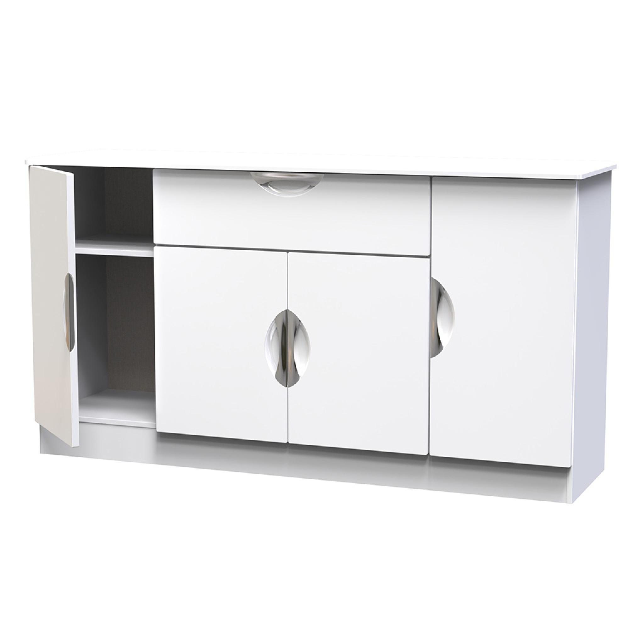 Camden Sideboard - Wide - 4 Doors - White Gloss