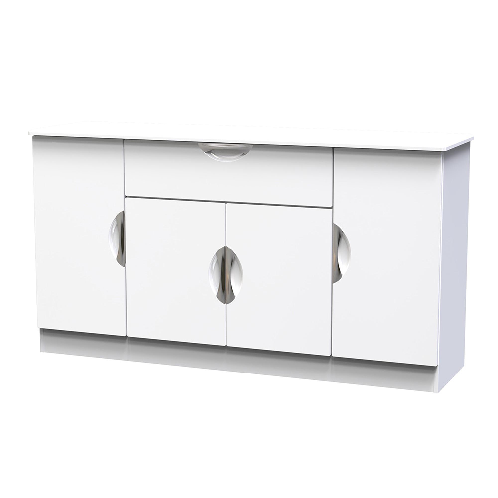 Camden Sideboard - Wide - 4 Doors - White Gloss