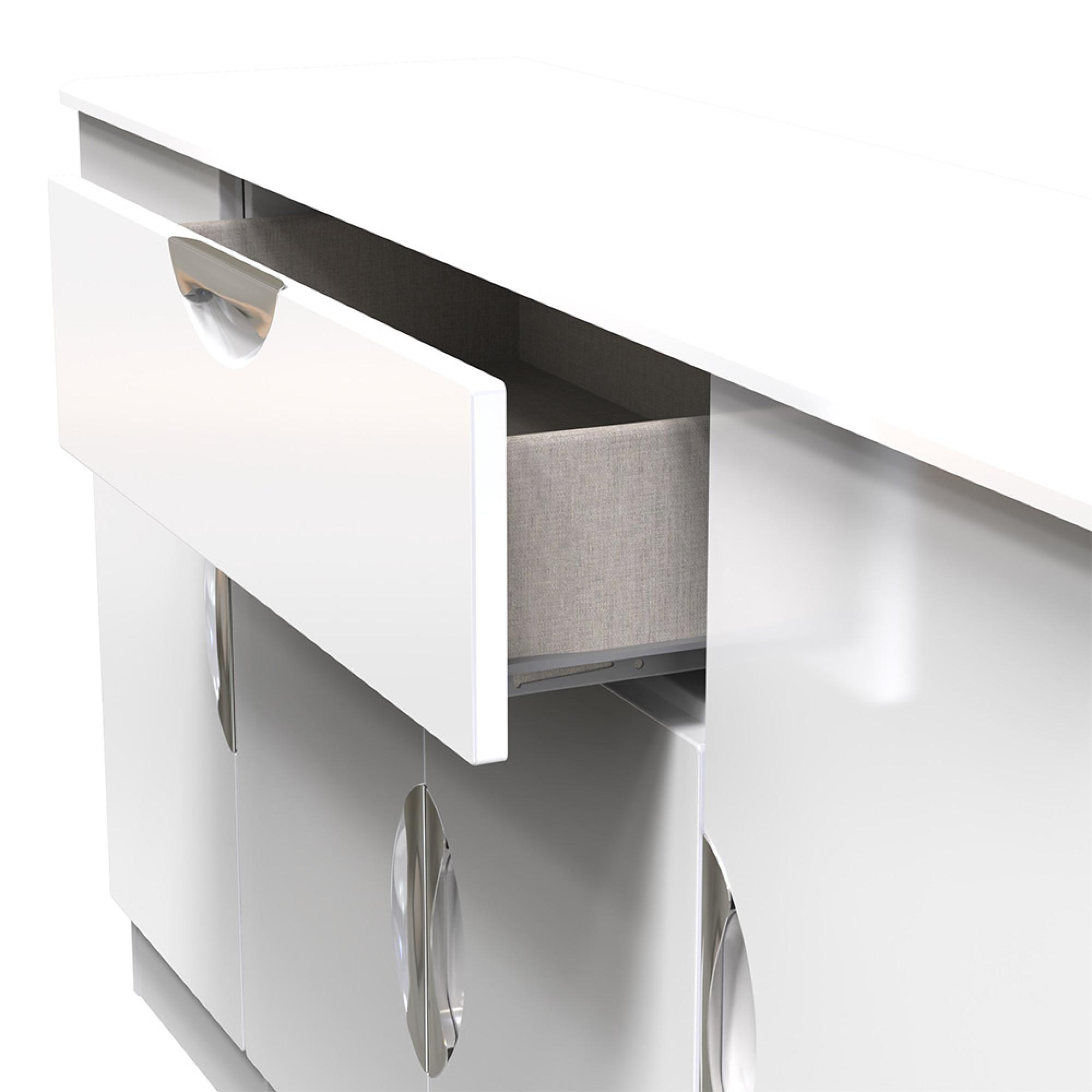 Camden Sideboard - Wide - 4 Doors - White Gloss