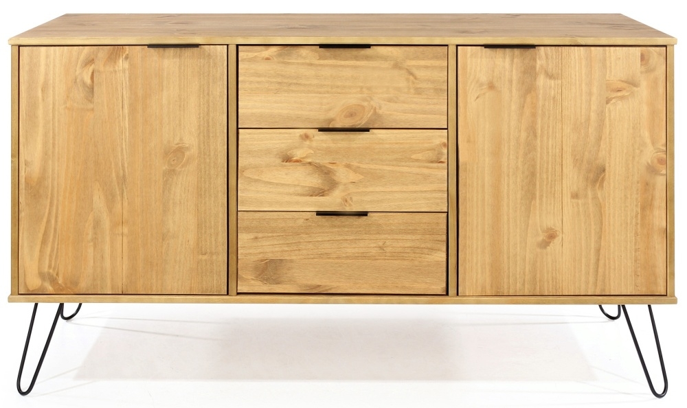 Augusta Pine Medium Sideboard with Hairpin Legs - 2 Doors