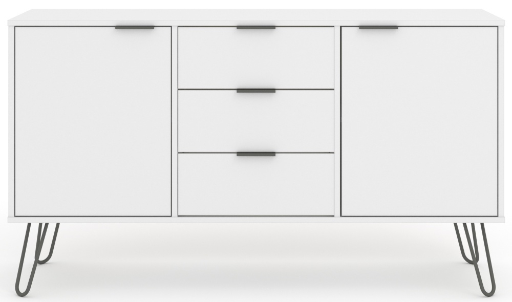Augusta White Medium Sideboard with Hairpin Legs - 2 Doors