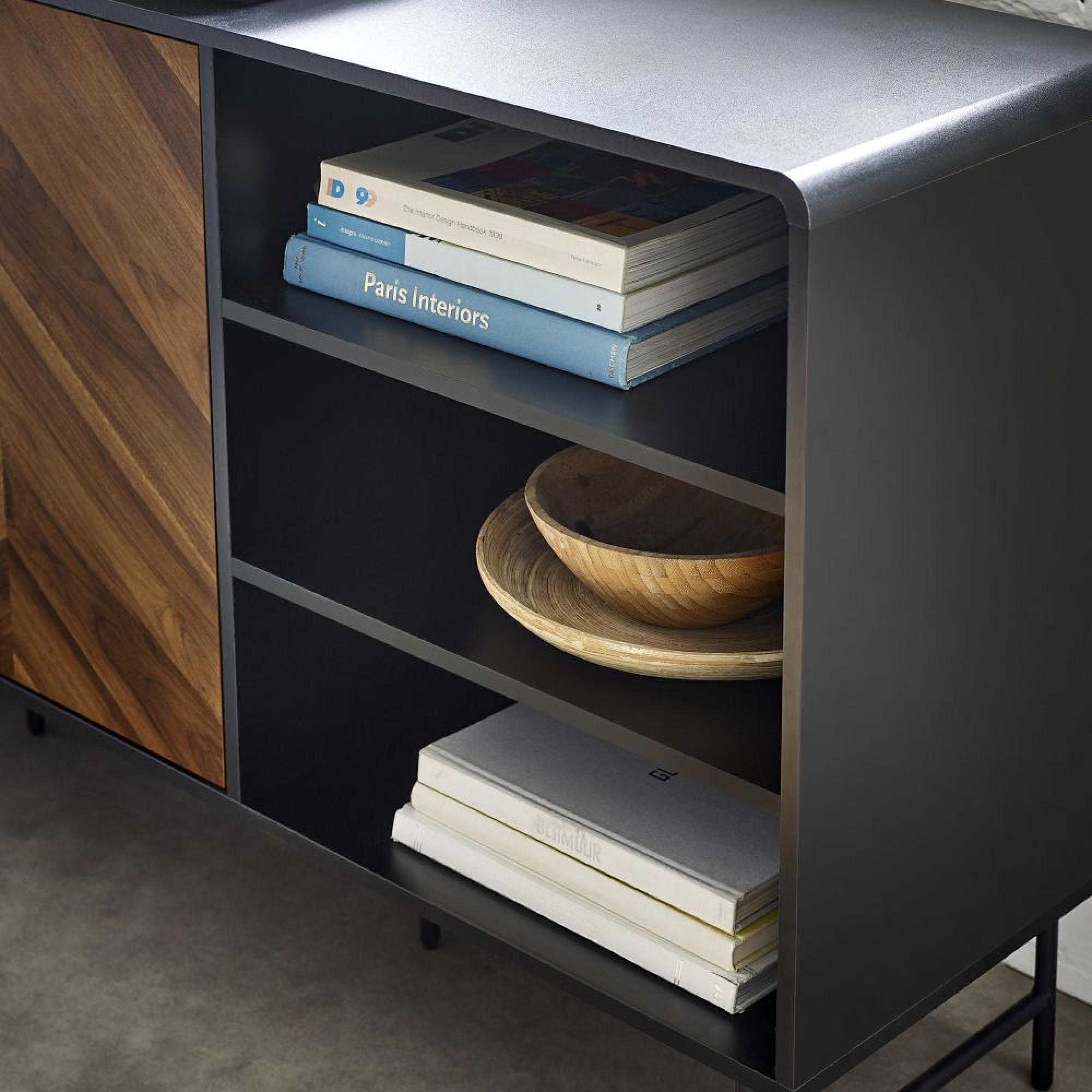 Alvin Chevron Wood Effect Large Sideboard - 160cm - 2 Door
