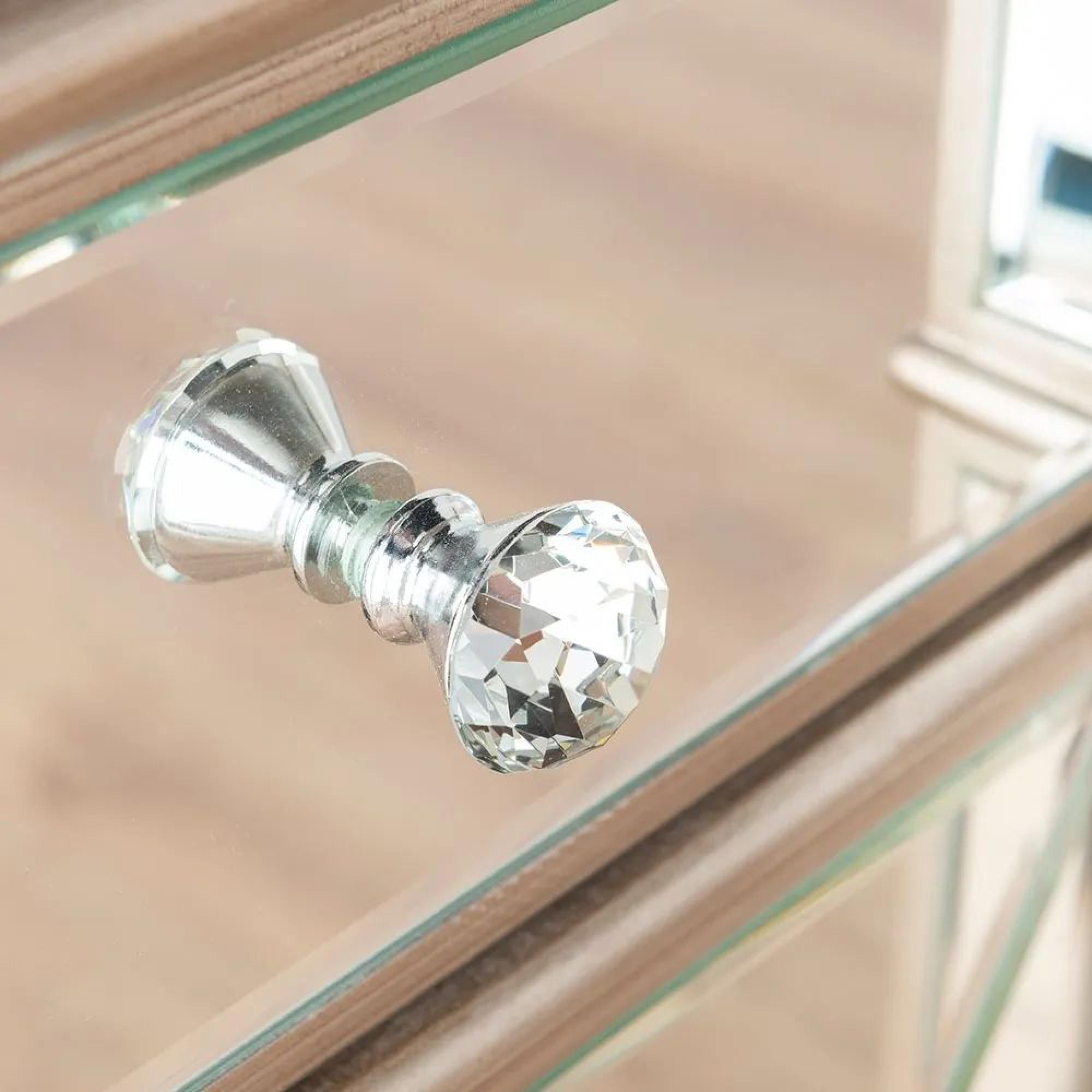 Antoinette Large Sideboard - 160cm - 4 Door - Mirrored - Champagne Trim