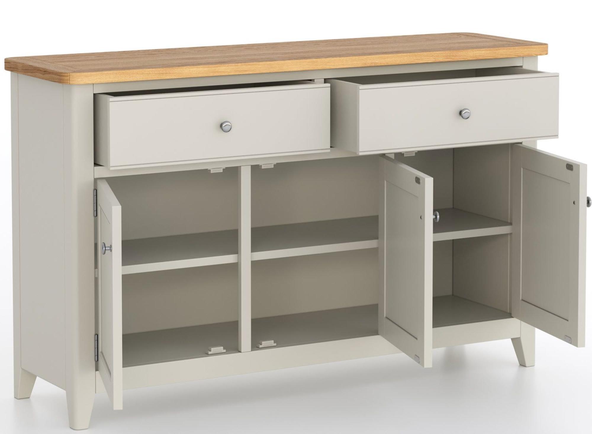 Arden Grey Painted 115cm Small 3 Door Sideboard