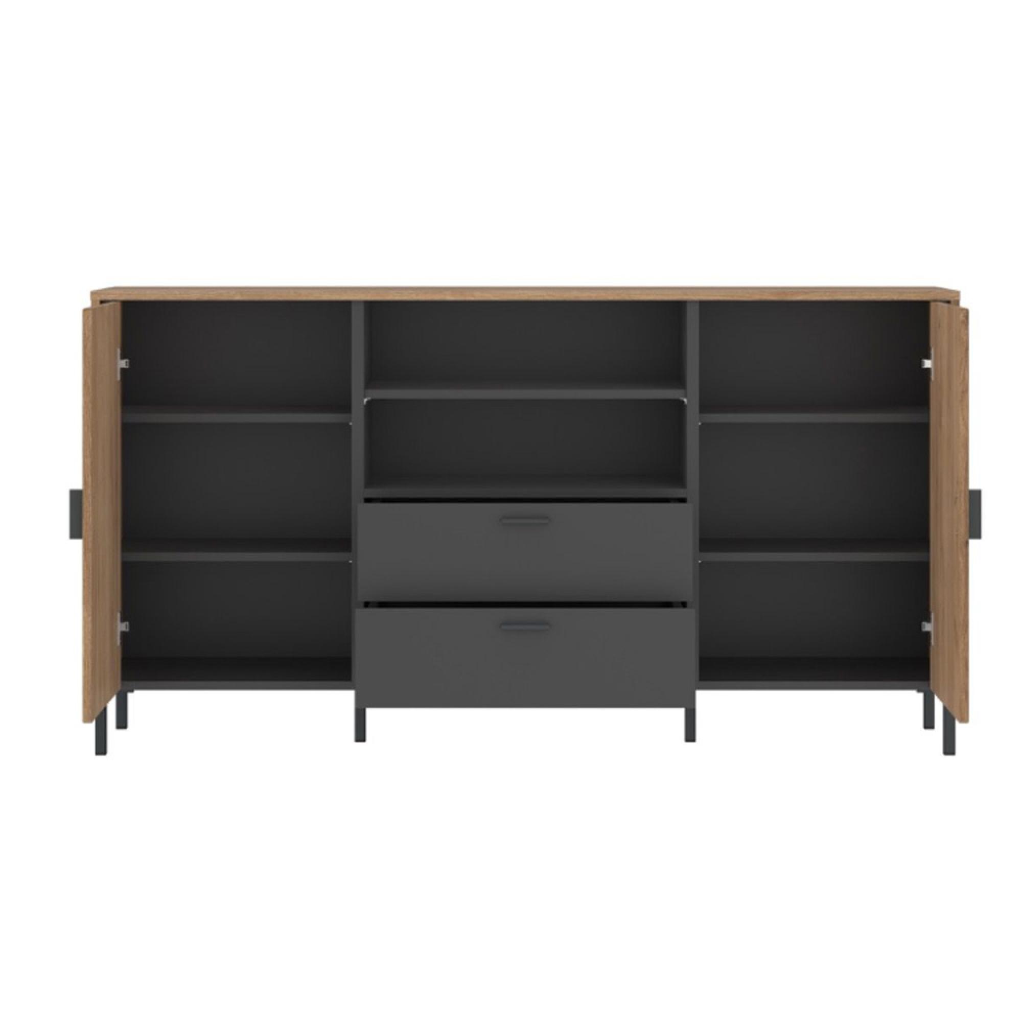 Barcelona Sideboard - 2 Door - 3 Drawer - Black