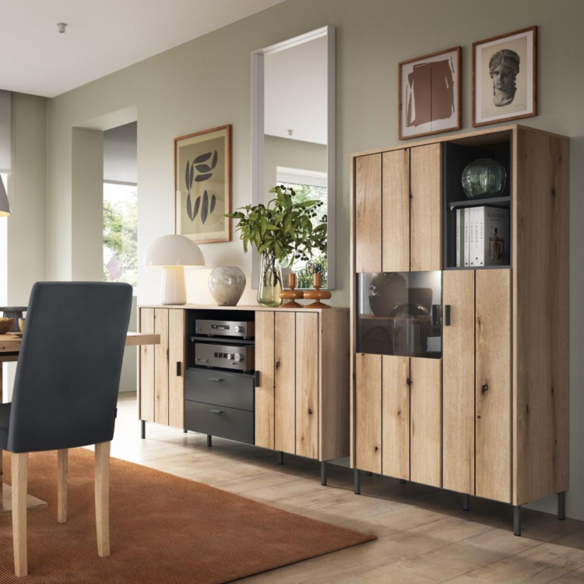 Barcelona Sideboard - 2 Door - 3 Drawer - Black