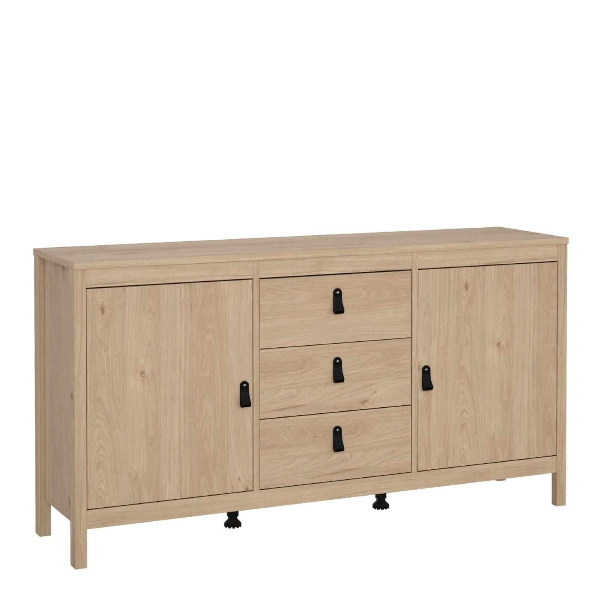Barcelona Sideboard - 2 Door - 3 Drawer - Medium - Jackson Hickory Oak
