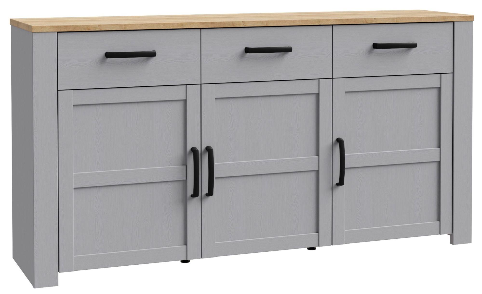 Bohol Sideboard - 3 Door - 3 Drawer - Large - Grey