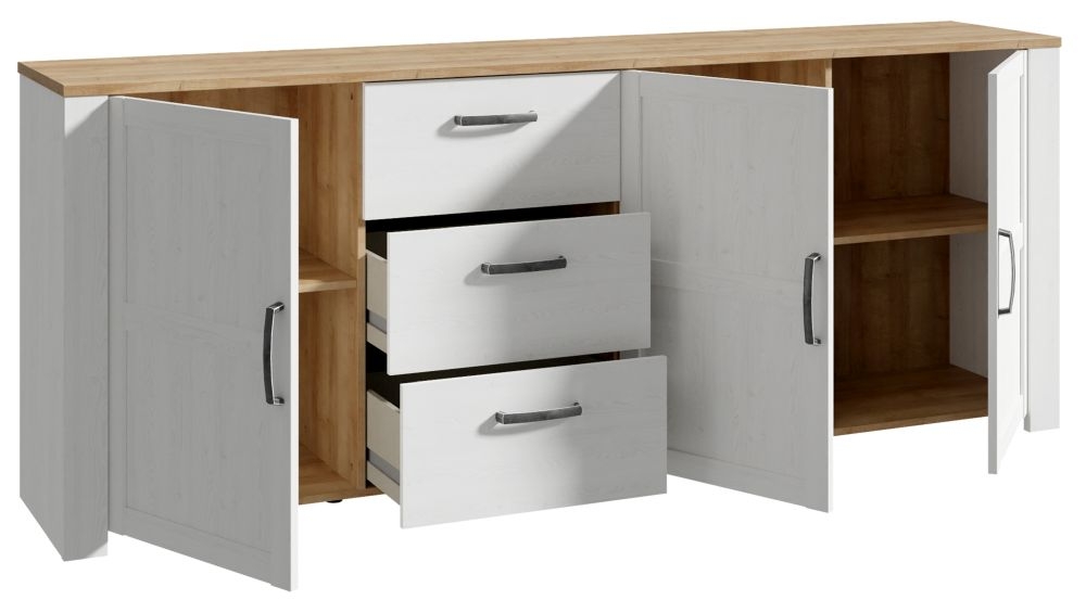 Bohol Sideboard - 3 Door - 3 Drawer - Extra Large - White