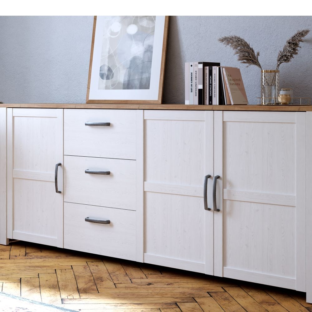 Bohol Sideboard - 3 Door - 3 Drawer - Extra Large - White