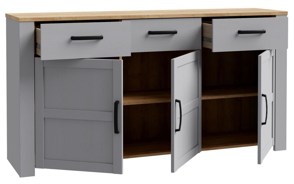 Bohol Sideboard - 3 Door - 3 Drawer - Large - White