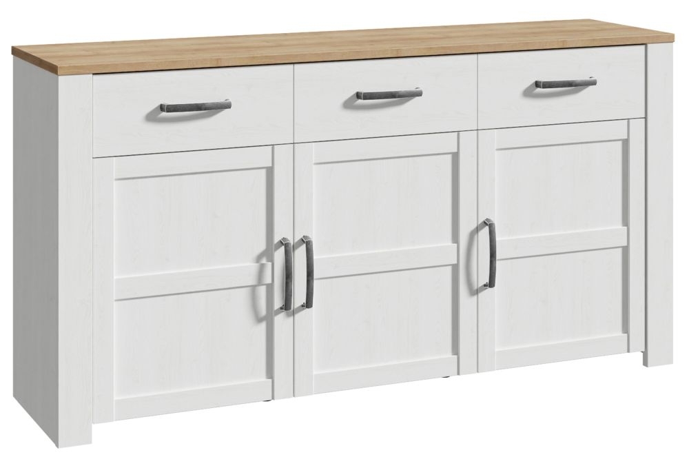 Bohol Sideboard - 3 Door - 3 Drawer - Large - White