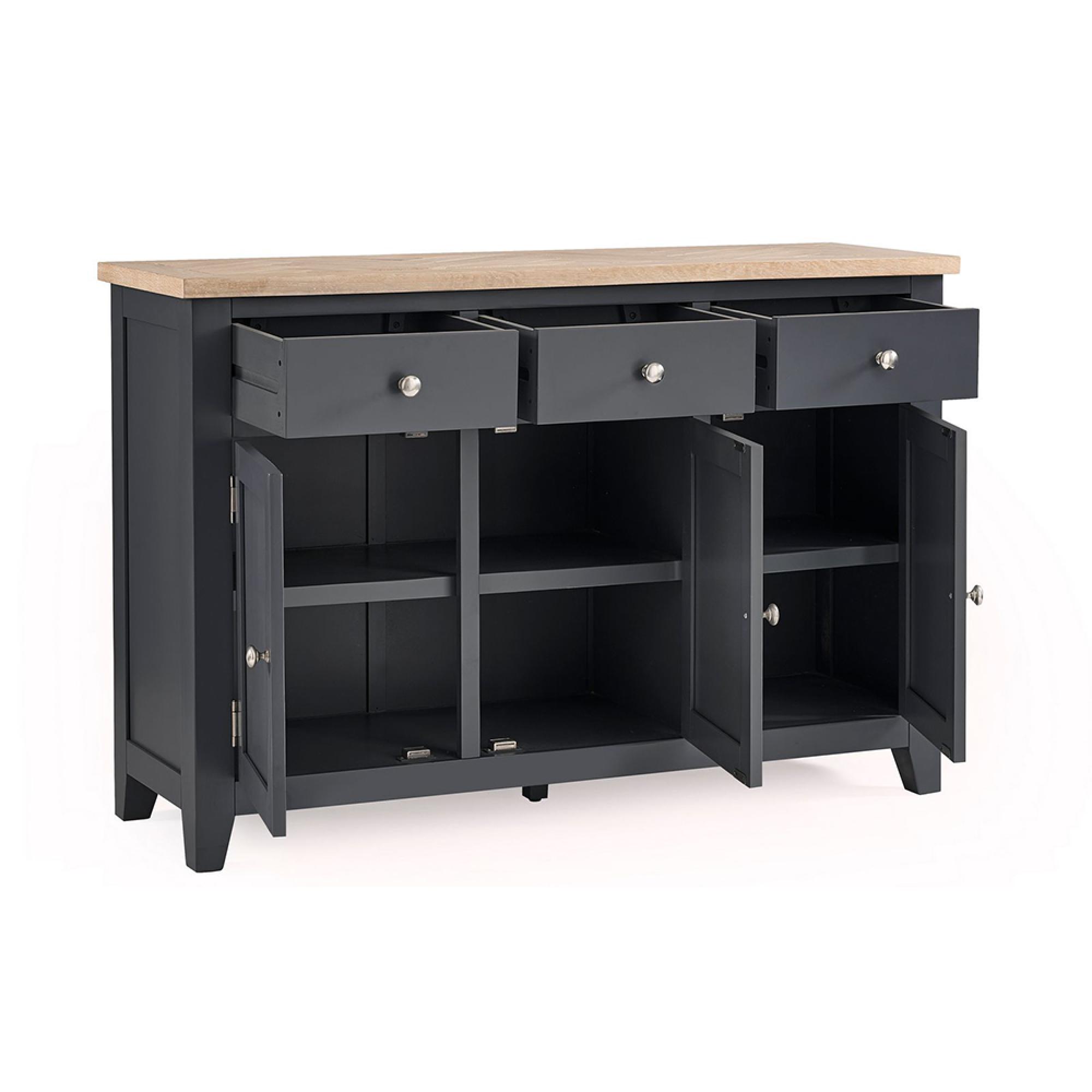 Bordeaux Sideboard - 3 Door - Medium - Grey