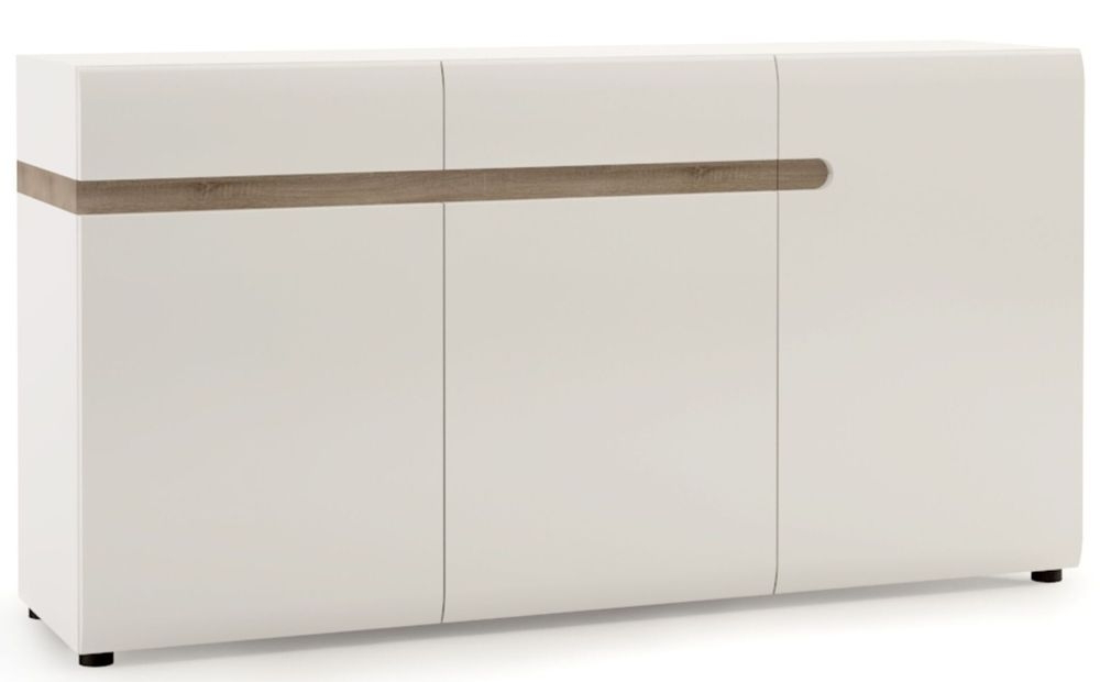 Chelsea White Gloss Large Sideboard - 3 Doors