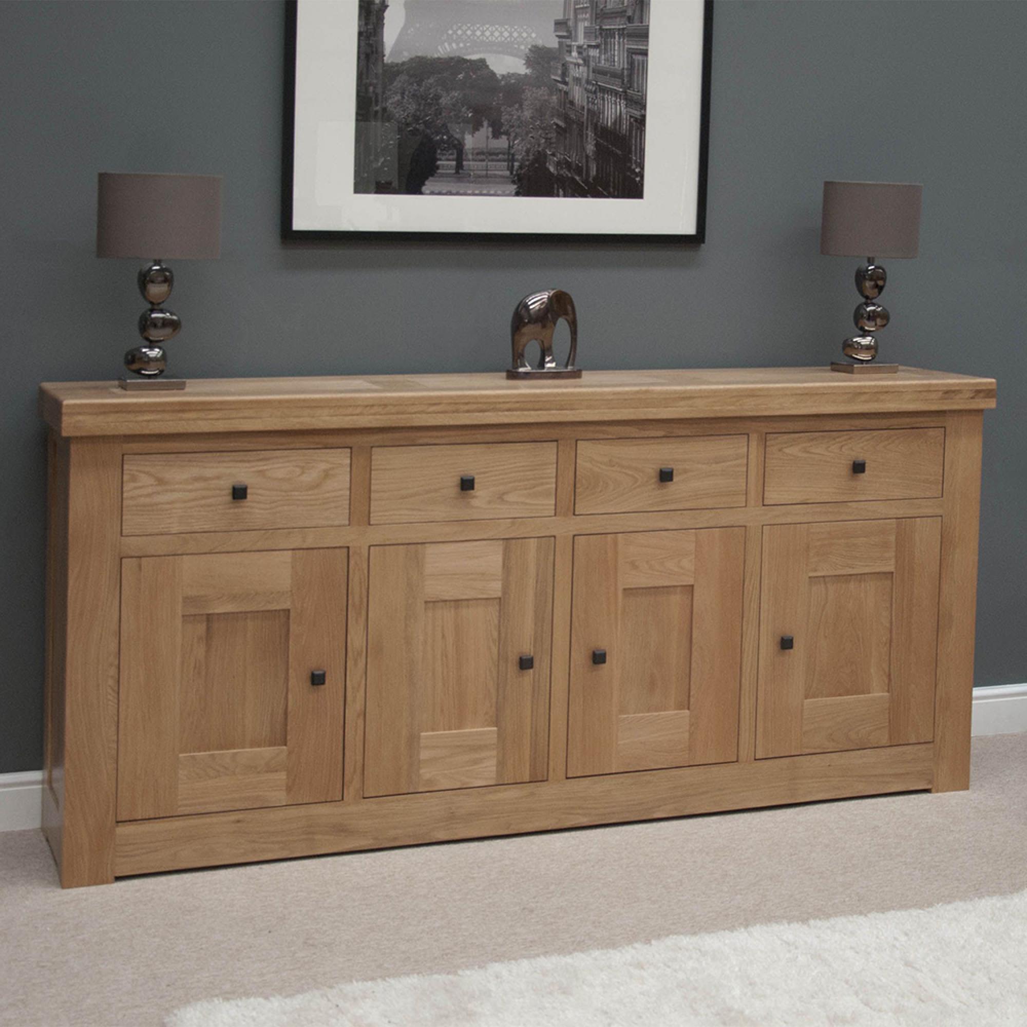 Bordeaux Sideboard - 4 Door - Extra Large - 210cm - Oak