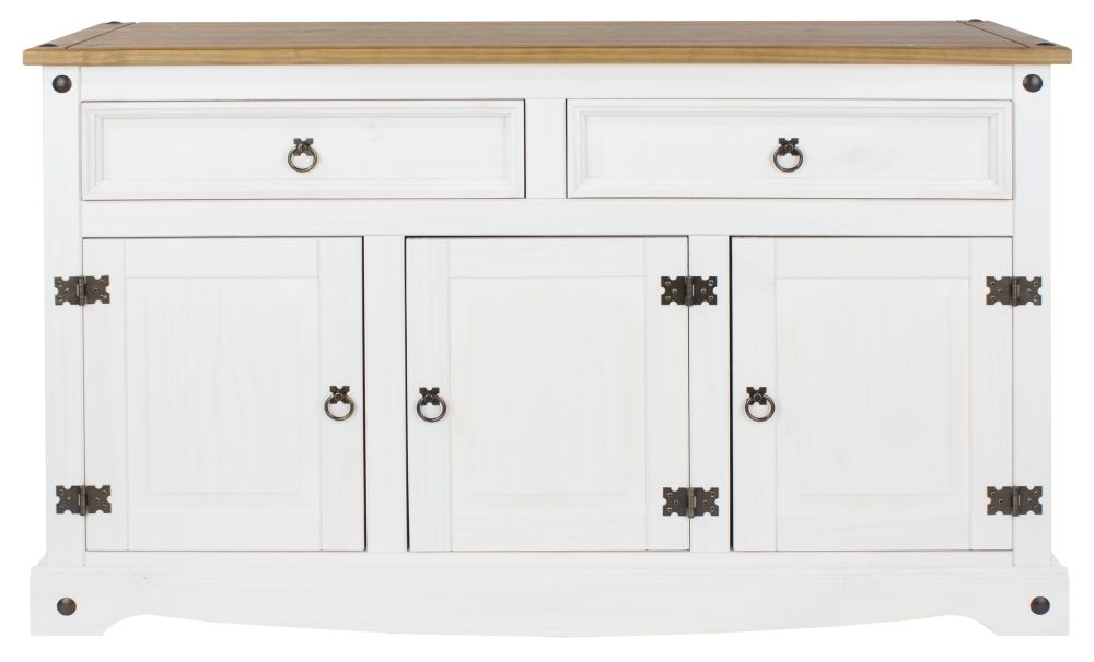 Corona White Mexican Pine 3 Door Medium Sideboard