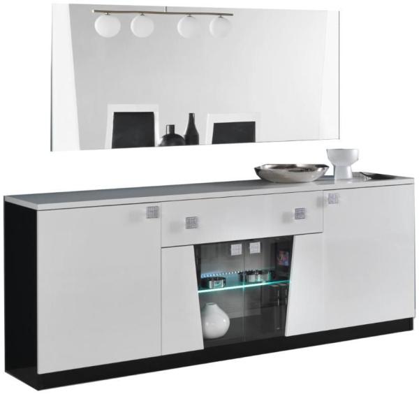 Elisa White Italian Extra Large Buffet Sideboard with Mirror