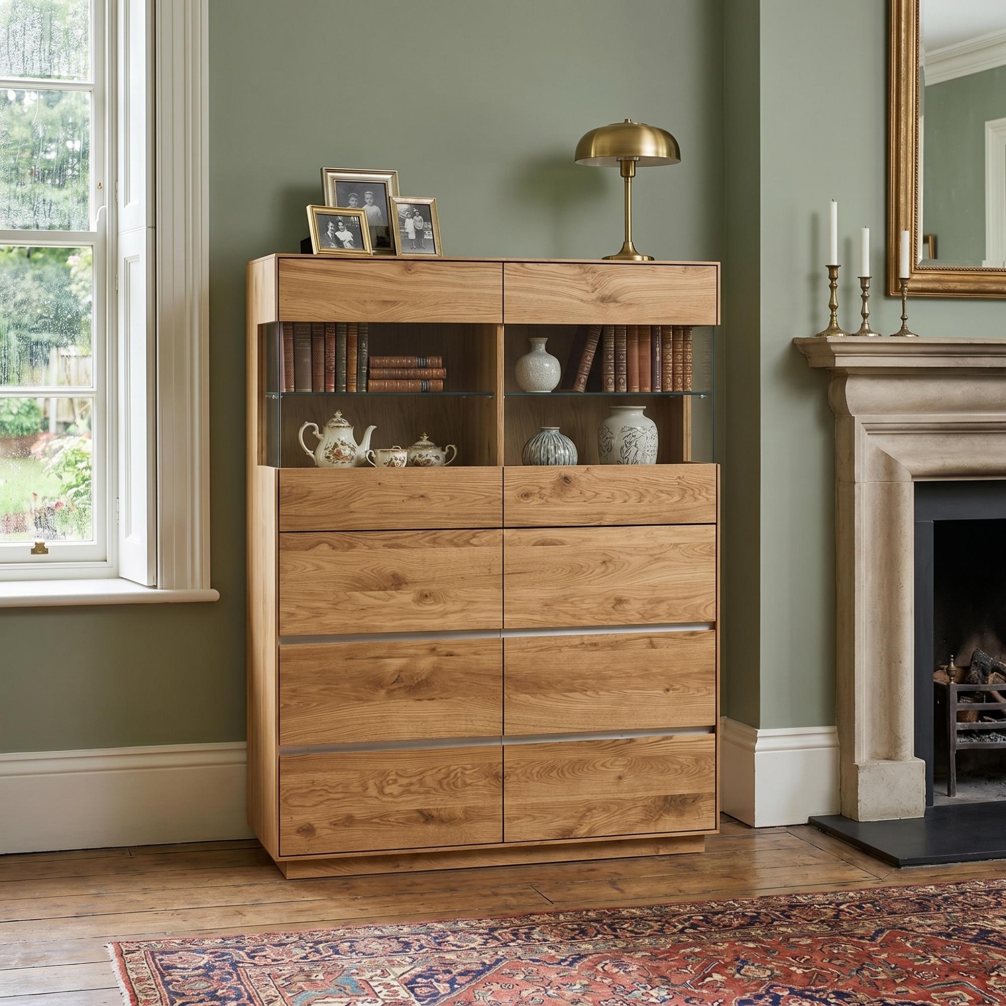 Fargo Large Highboard - 4 Door - Blonde Oiled Oak