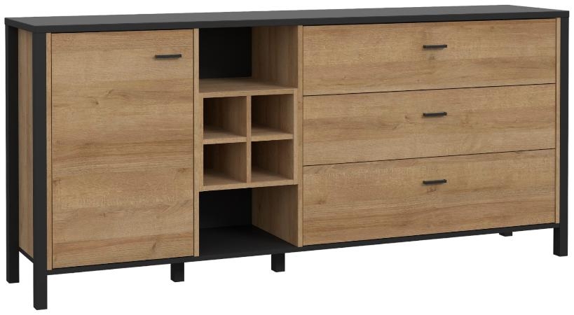 High Rock Sideboard - 1 Door - 3 Drawer - Extra Large - Oak
