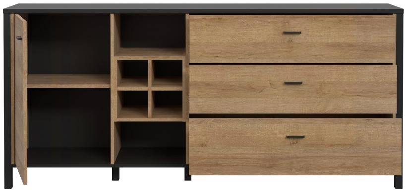 High Rock Sideboard - 1 Door - 3 Drawer - Extra Large - Oak