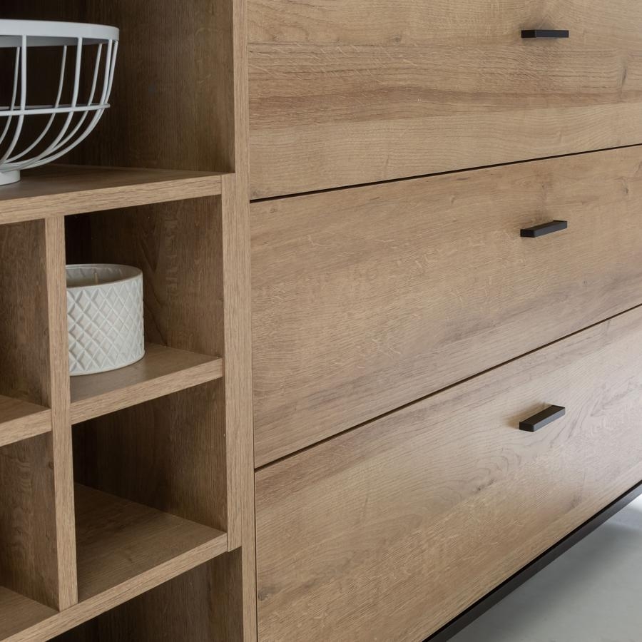 High Rock Sideboard - 1 Door - 3 Drawer - Extra Large - Oak