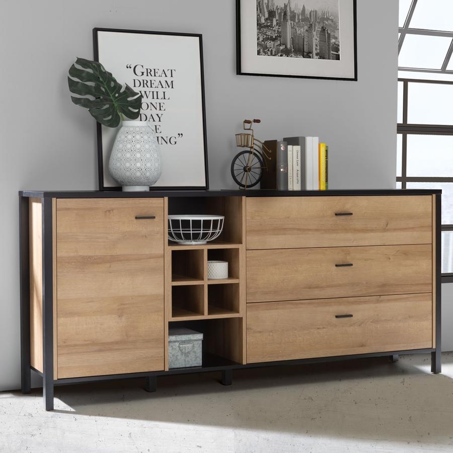 High Rock Sideboard - 1 Door - 3 Drawer - Extra Large - Oak